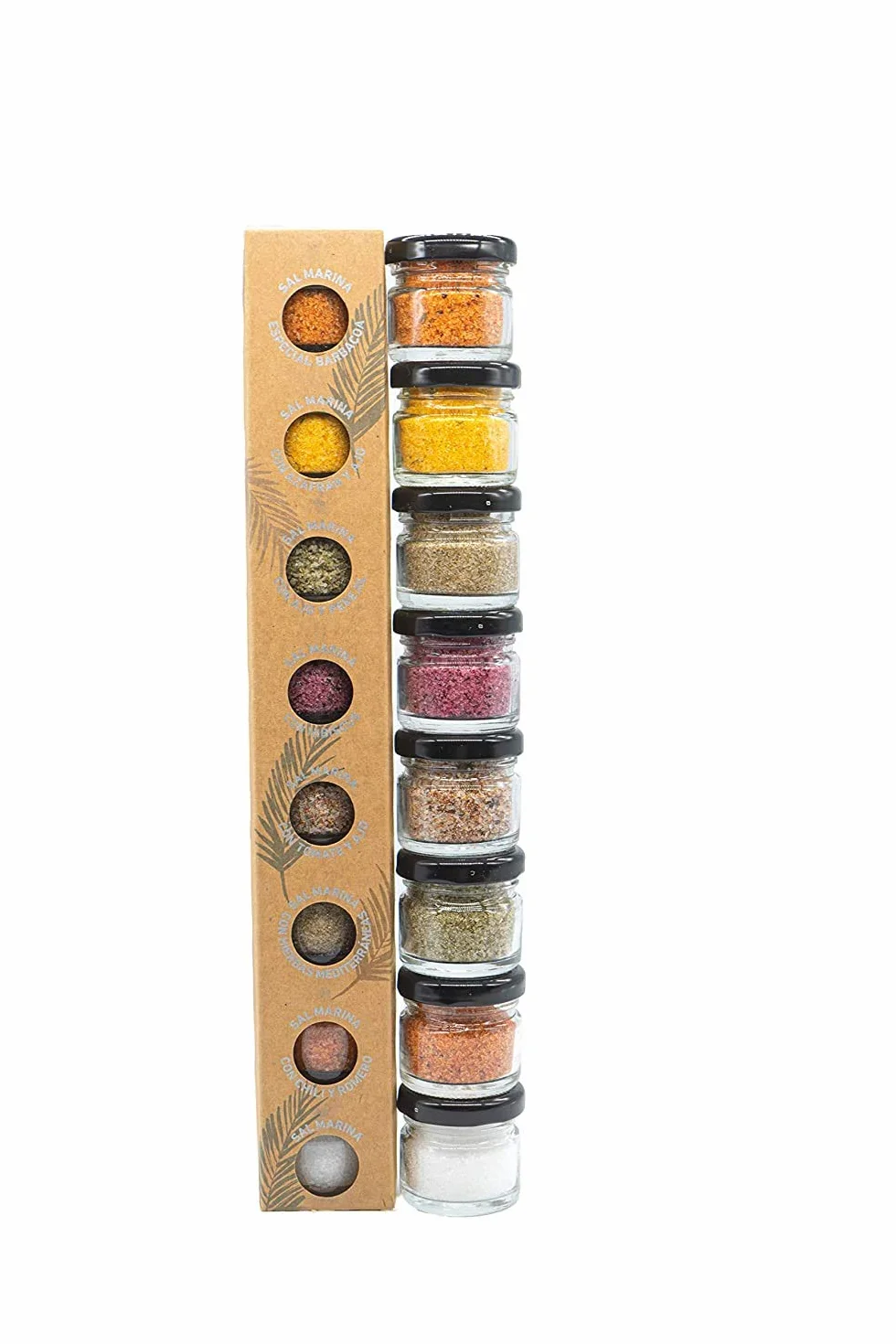 GLOSA MARINA Sól Gourmet, sól z Majorki jako idealny zestaw prezentowy/zestaw soli, specjalne prezenty z soli morskiej, 8 x 25 g, 200 g