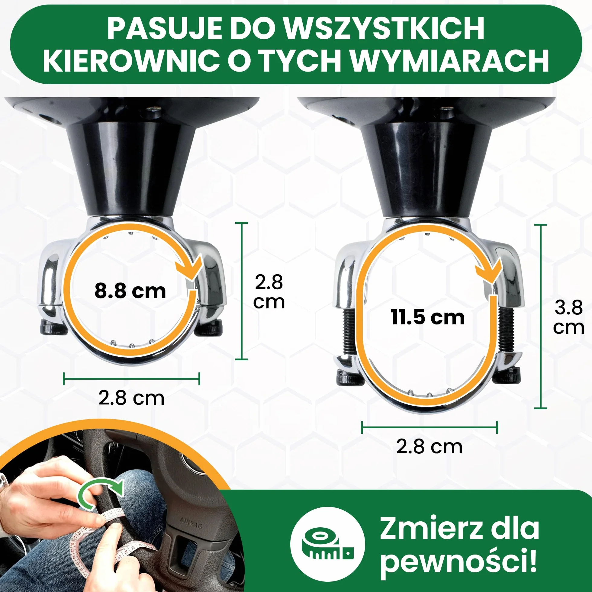 Silikonowa gałka kierownicy Brodie Spinner uniwersalna do samochodu ciągnika kosiarki
