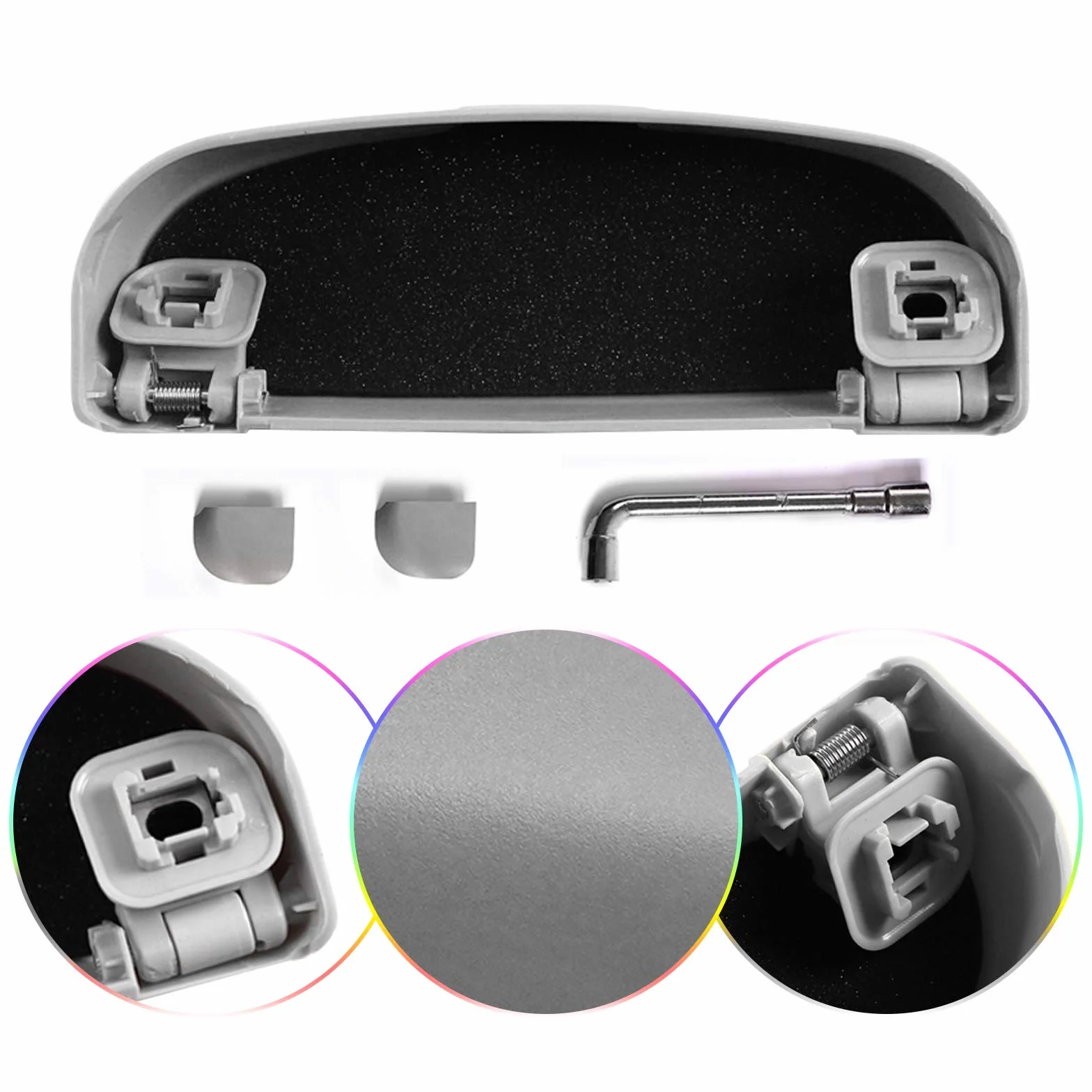 SKTU Samochodowe etui na okulary, pasujące do Volvo XC40, XC60, XC90, uchwyt na okulary przeciwsłoneczne, pudełko do przechowywania, tworzywo ABS (szare)