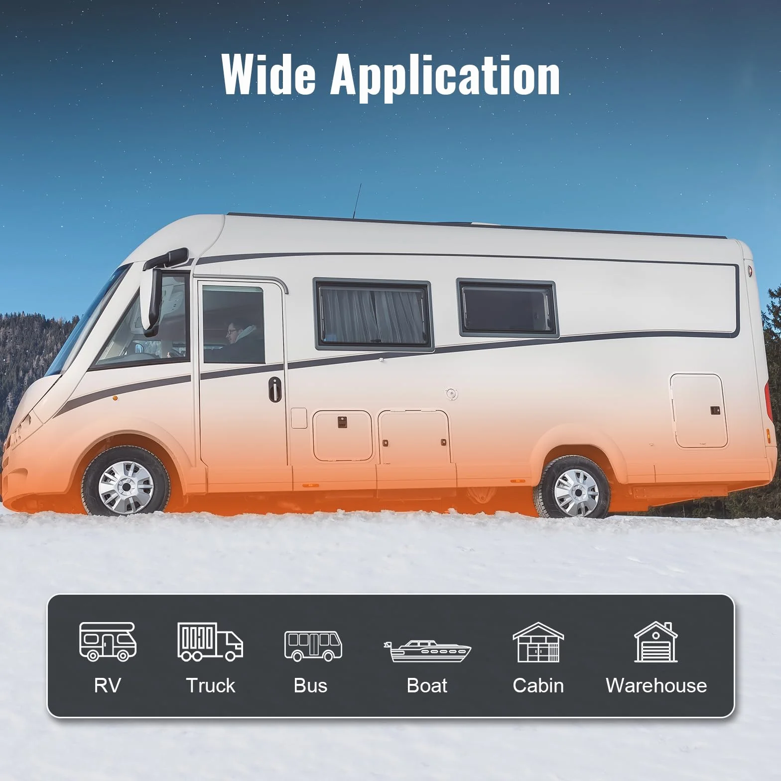 VEVOR Podgrzewacz powietrza Diesel do samochodów kempingowych Ciężarówka RV 12V 5KW Regulowana temperatura 8℃-36℃ Sterowanie Bluetooth, podgrzewacz parkowania samochodu Zużycie paliwa 0,16-0,52 l/h