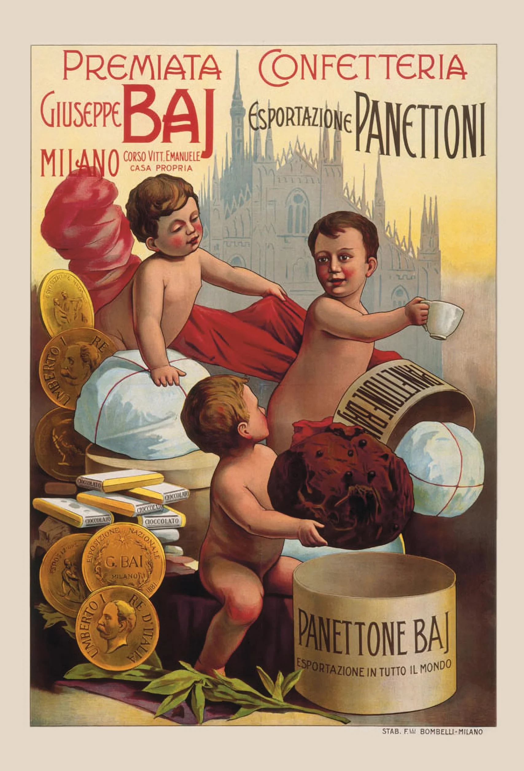 Panettone Baj Antica Milano 1 kg w XIX-wiecznym kapeluszu z książeczką historyczną