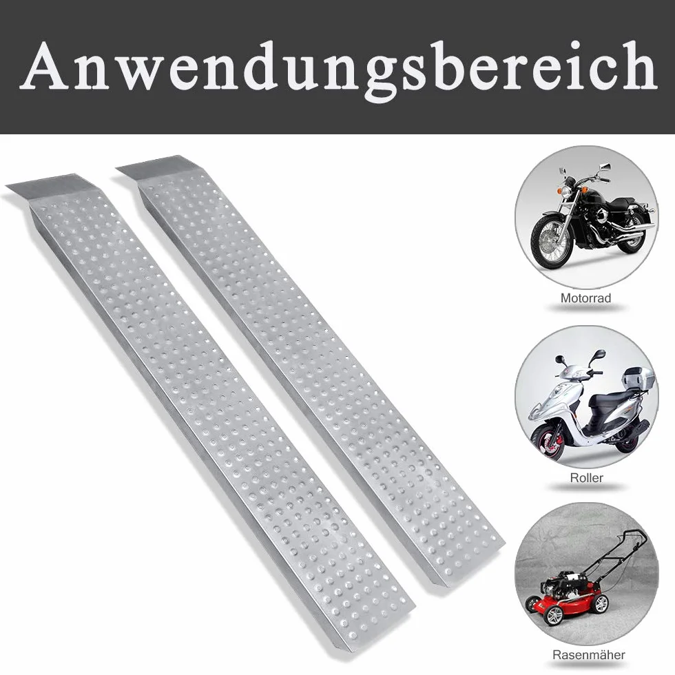 ACXIN 2 x rampa najazdowa, maks. 400 kg, stal ocynkowana, antypoślizgowa, do motocykla, ATV, quada, samochodu, 160 x 22,5 cm