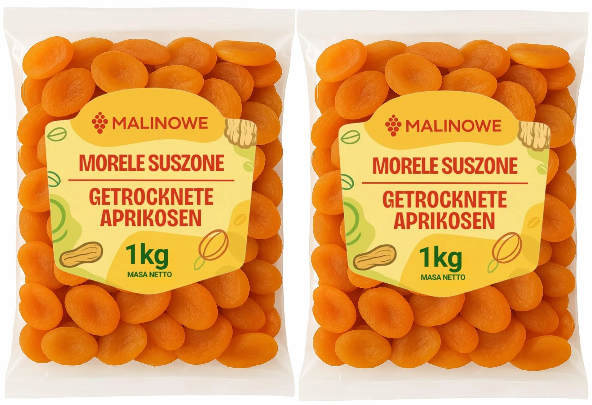 Malinowe MORELE SUSZONE 2 x1kg Pyszne Wysoka Jakość
