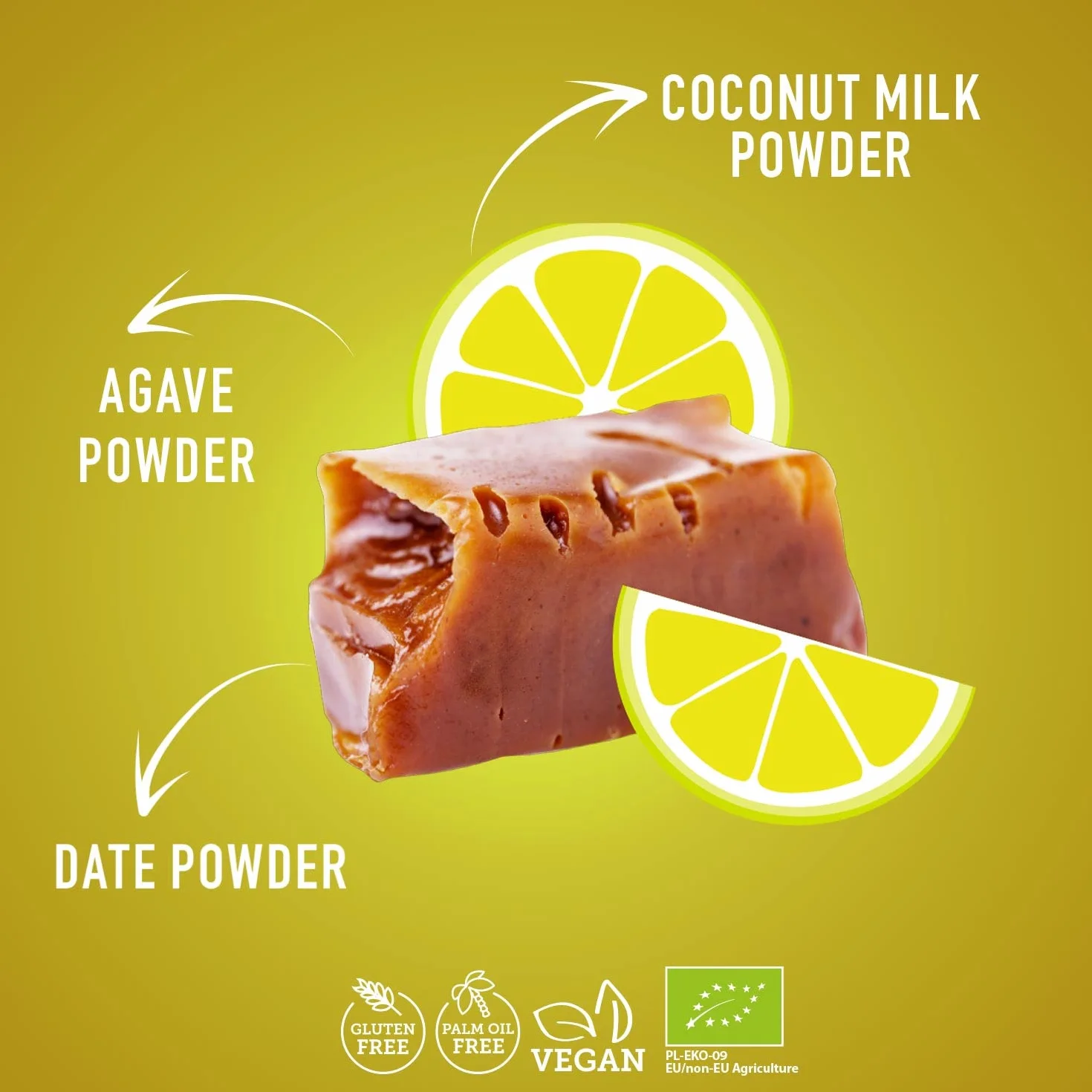 SUPER FUDGiO Naturalnie słodzone wegańskie krówki karmel limonka 150 g