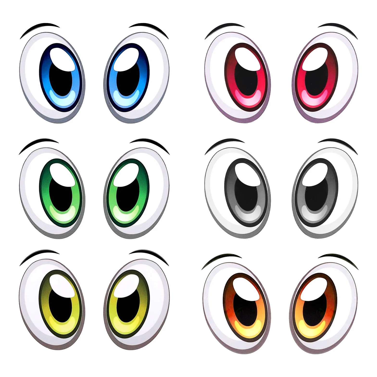 APOMOONS 6 par samoprzylepnych naklejek na oczy wodoodporne do dekoracji