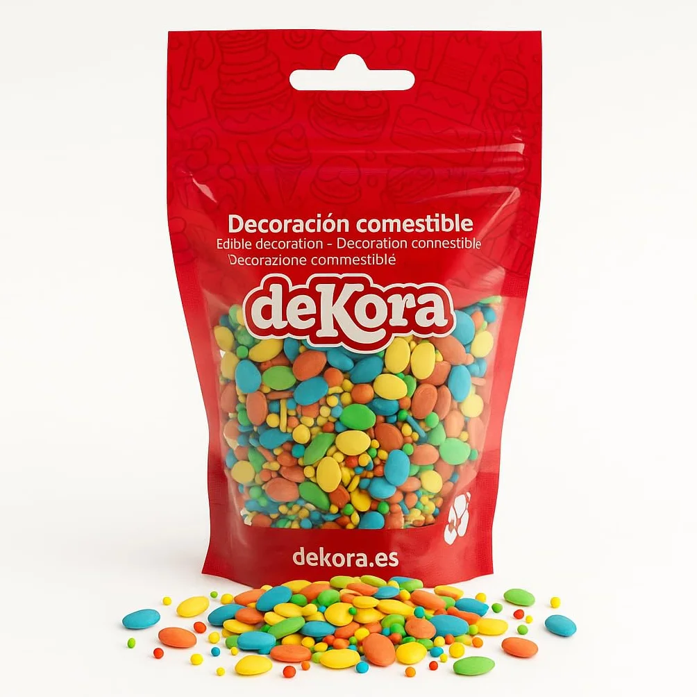 dekora - Posypka Cukrowa Mix – Jajka i Maná | 100g Saszetka z Zapięciem | Bezglutenowa i Bezlaktozowa | Jadalna Dekoracja do Tortów, Babeczek i Ciast | Profesjonalna Jakość