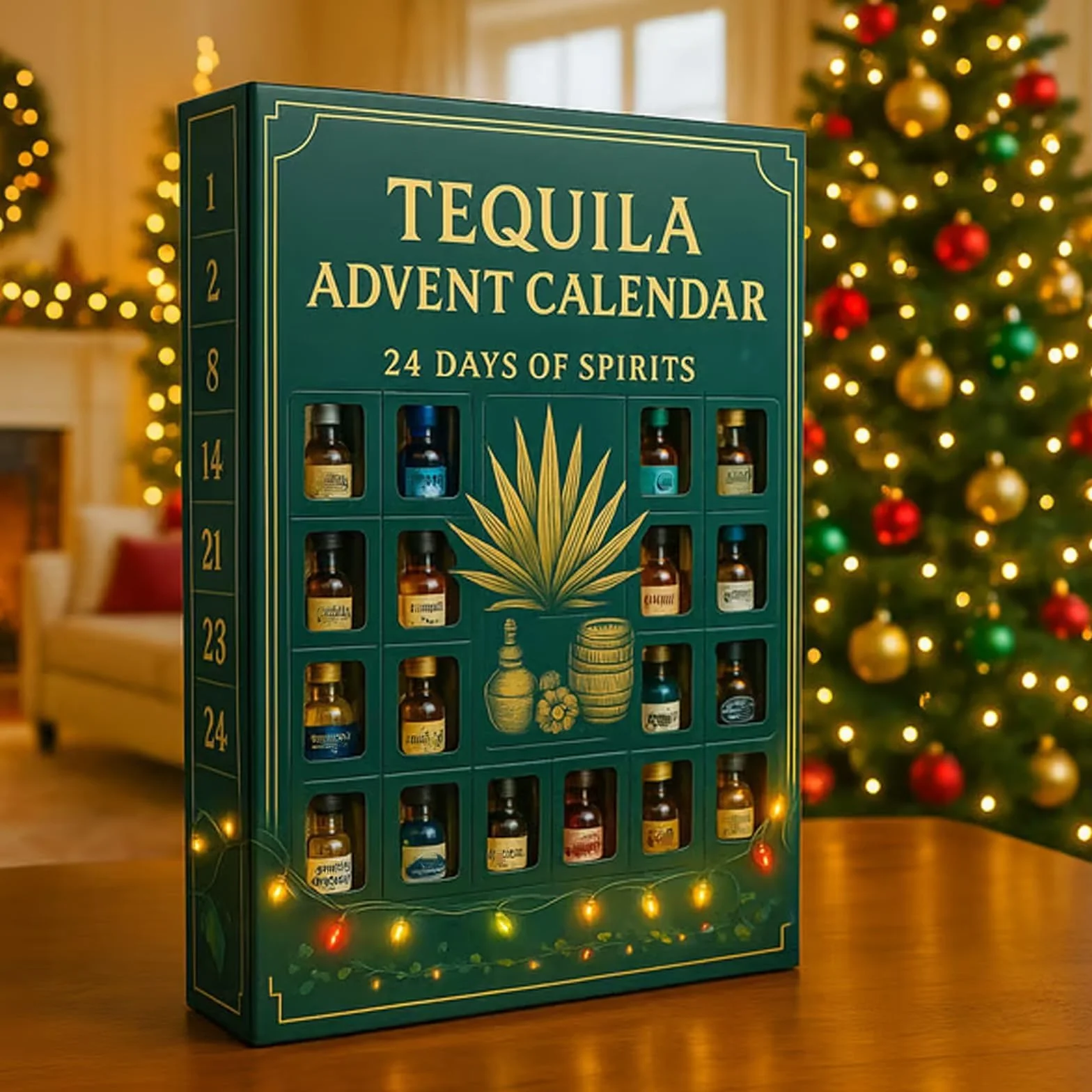 Kalendarz adwentowy z tequilą Blanco Añejo prezent świąteczny 1 szt.