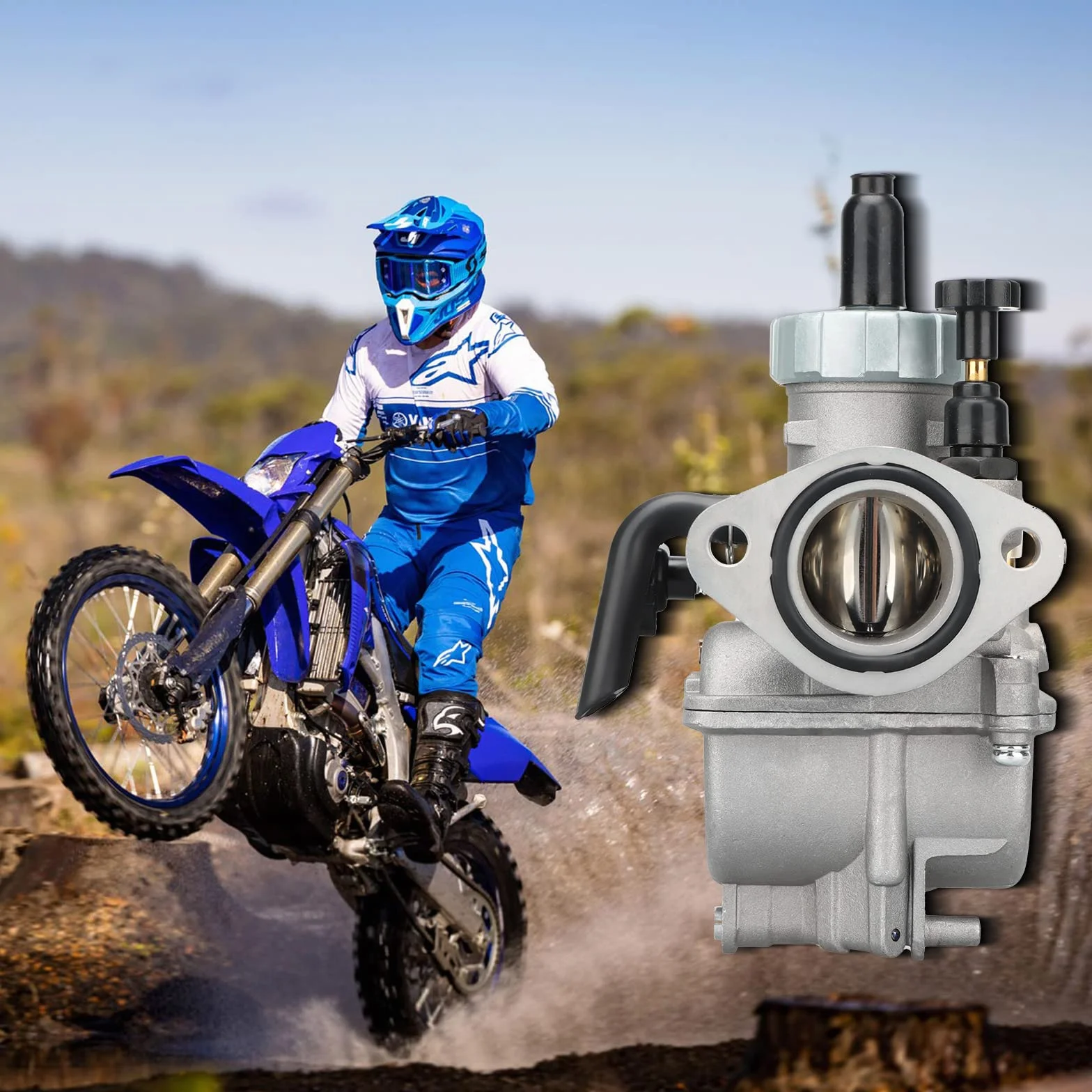 NIBBI PE17 mm Vergaser do 80cc-100 cm³ Flansch Motorrad Motor Vergaser z napędem samochodowym do roweru samochodowego