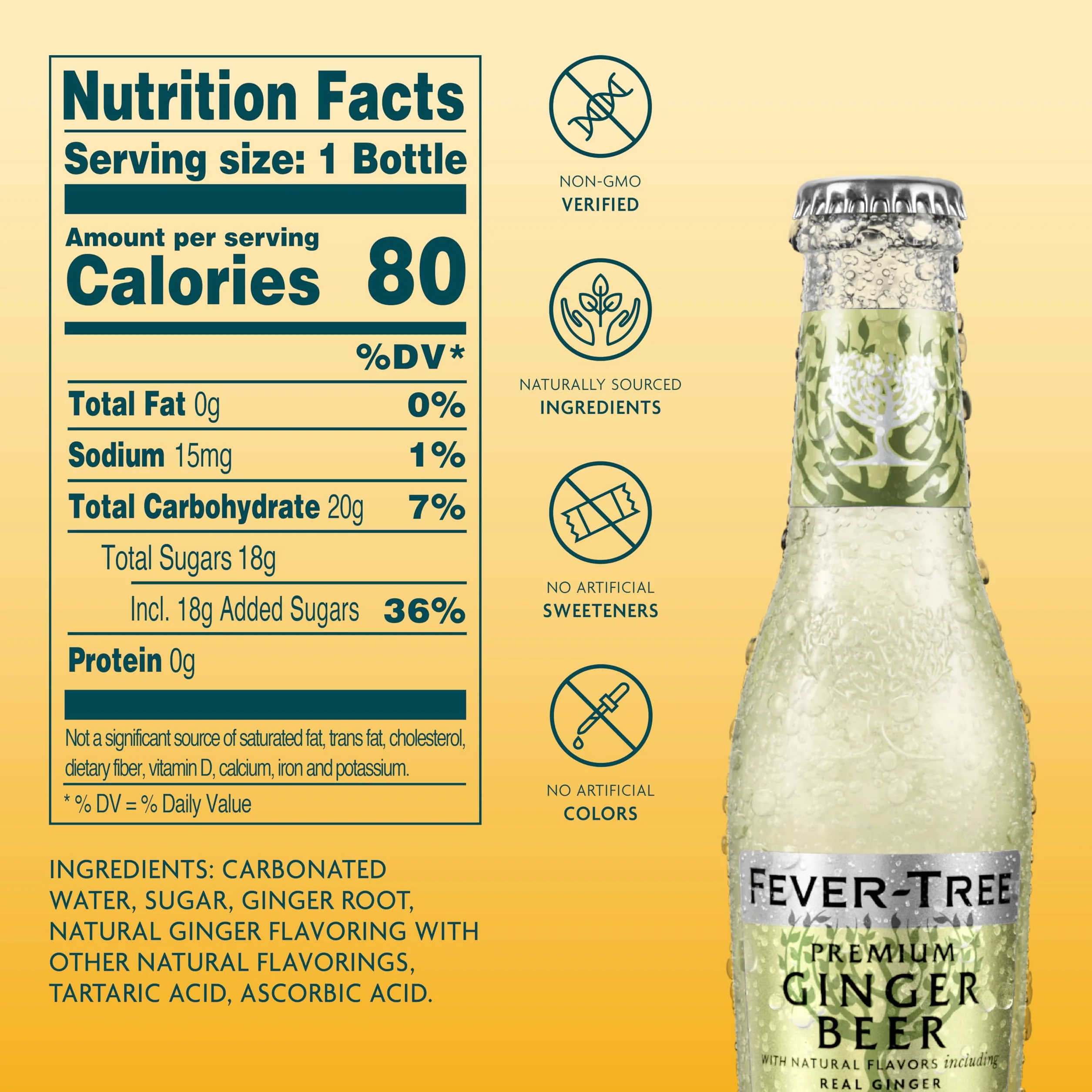Fever-Tree Premium piwo imbirowe, bez sztucznych substancji słodzących, 24 ml