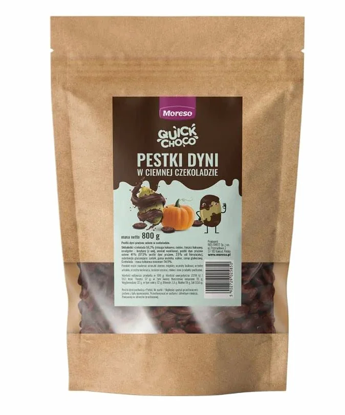 Pestki dyni w ciemnej czekoladzie 800g Moreso
