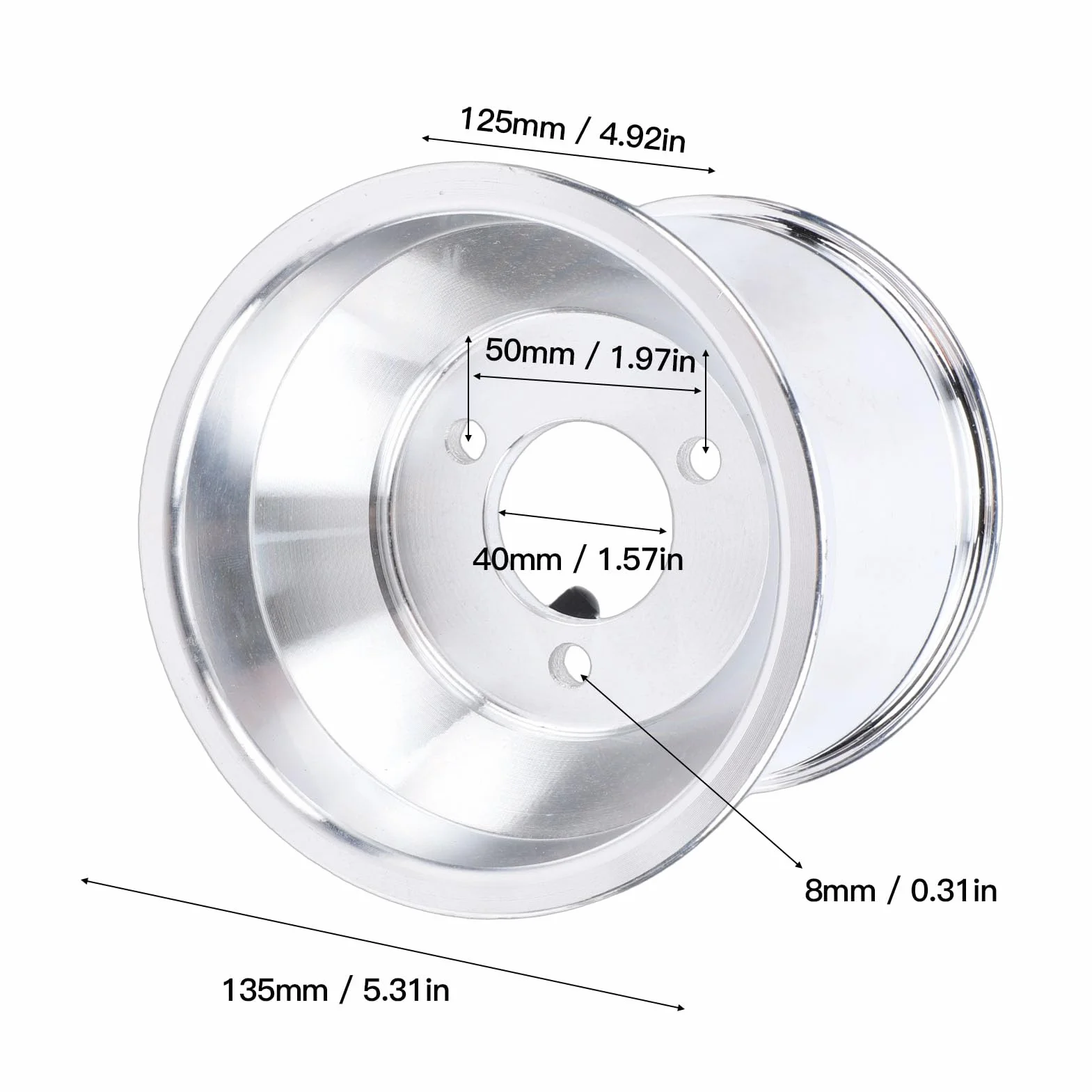 10X4 50 5-calowa Felga ATV, Wymienne Koło Gokartowe ze Stopu Aluminium o średnicy Otworu Centralnego 125 Mm, do Modeli ATV UTV Tereny z Piaskiem i Błotem