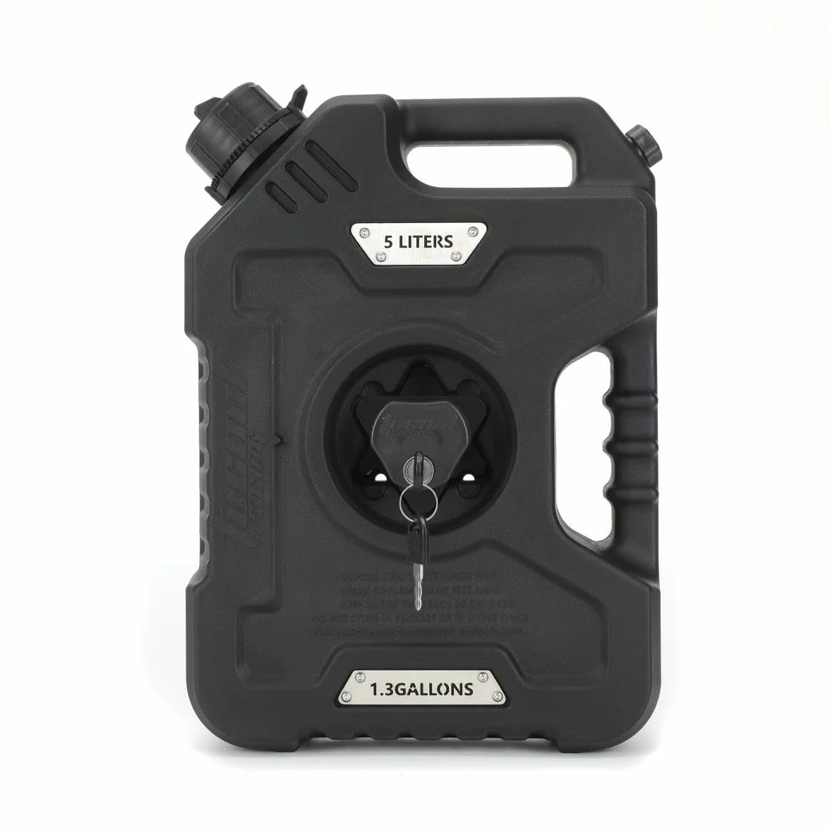 5 l, przenośny pojemnik na benzynę, pojemnik na benzynę, pojemnik na benzynę, pojemnik na olej napędowy, pojemność Can Fit for Motorcycle SUV ATV Cars Boat Offroad (5 l, czarny z