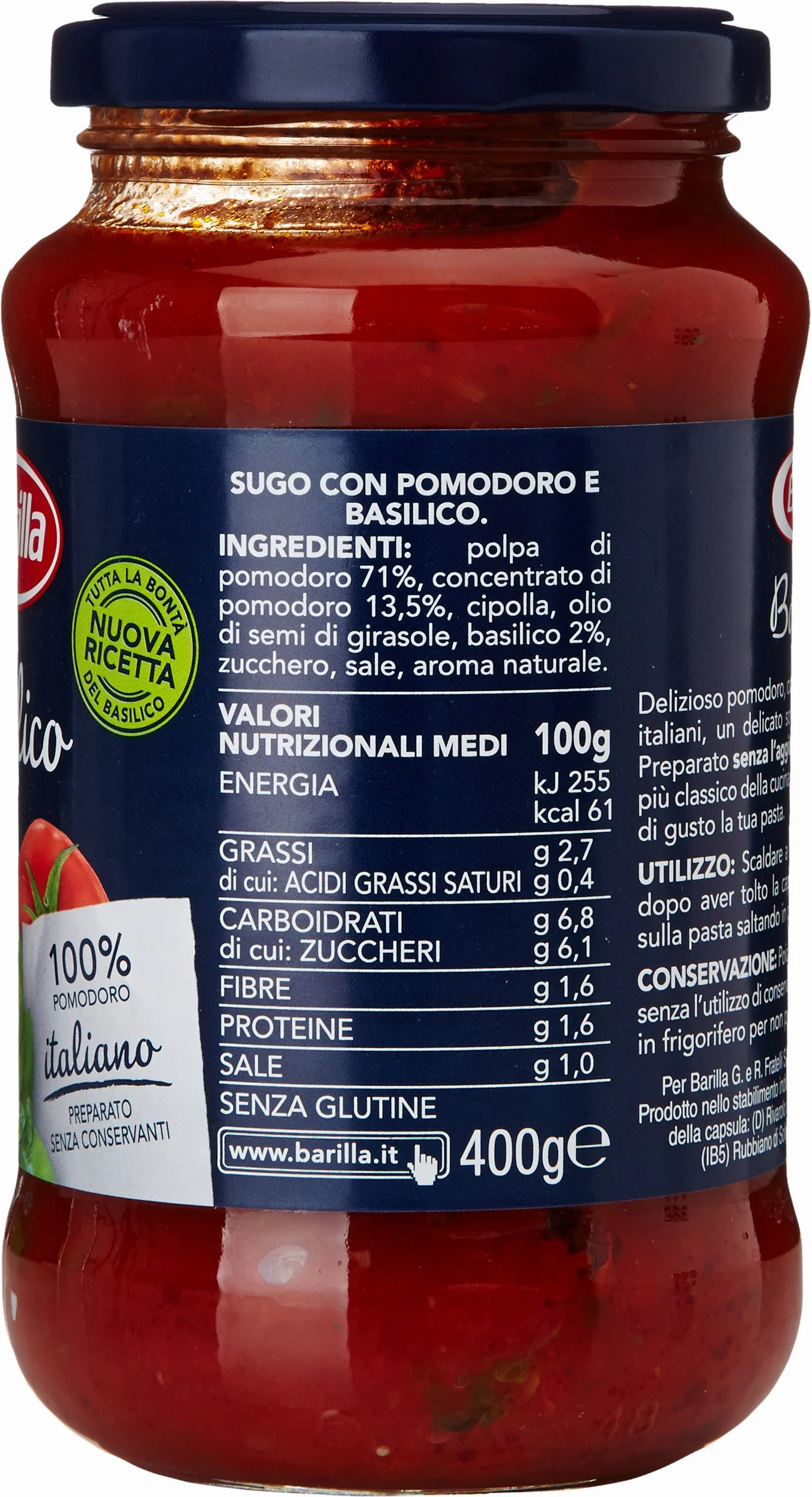 Pomodoro con Basilico Barilla sos do makaronu pomidory z bazylią import