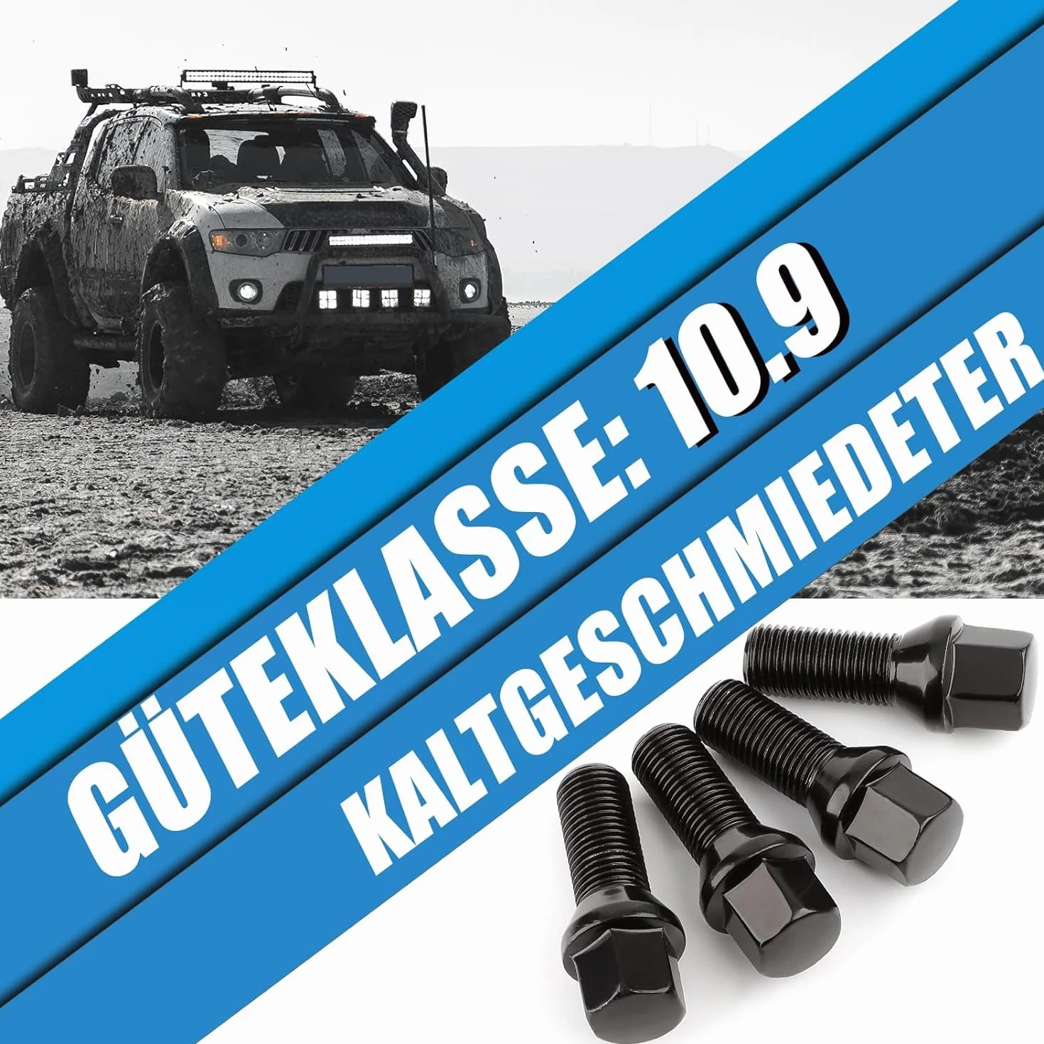 Komplet 20 śrub koła – M12x1,25x28mm – Łeb stożkowy 60° klucz 17mm – BMW