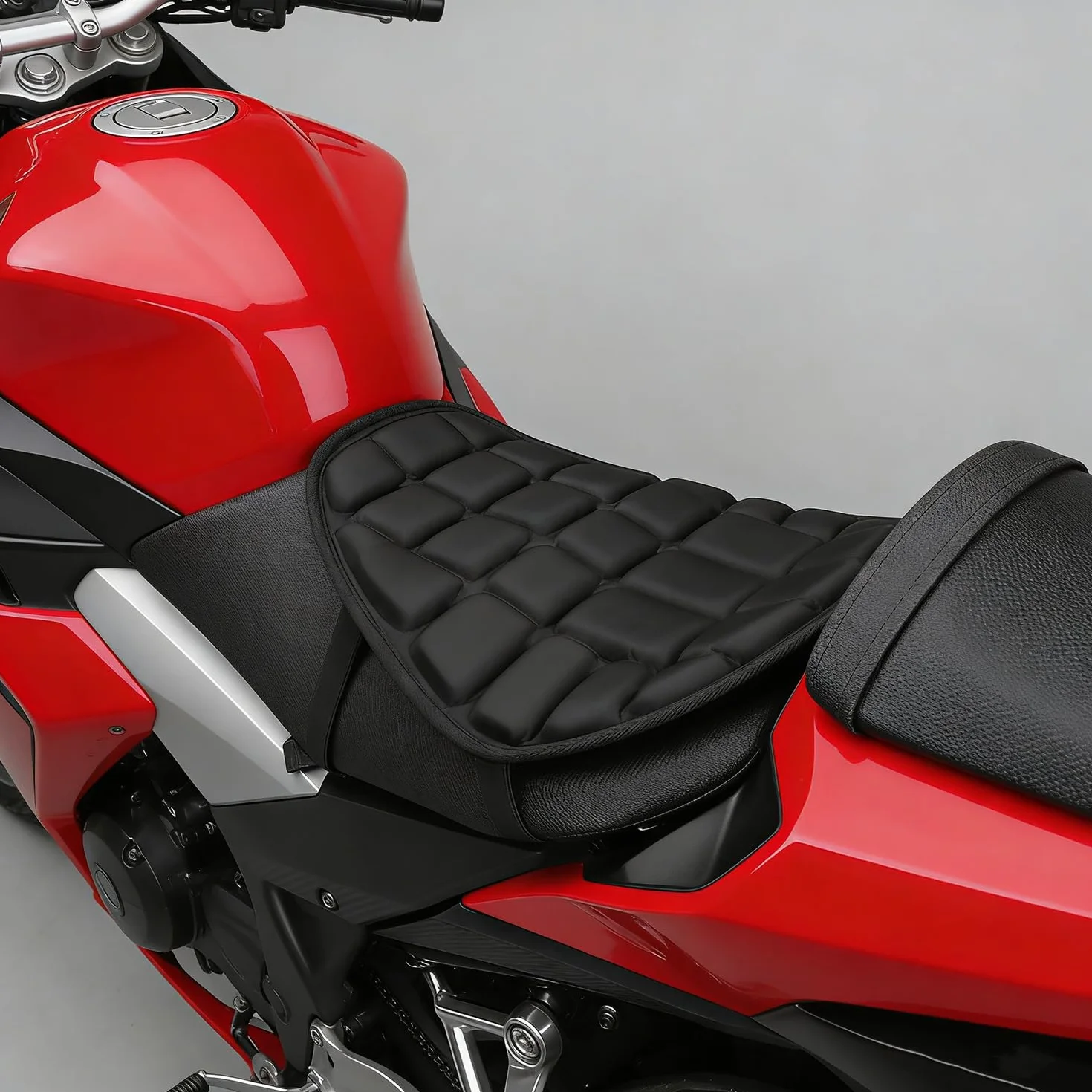 Poduszka do siedzenia na motocykl, oddychająca, amortyzująca wstrząsy, 1 sztuka, antypoślizgowa, nadaje się do większości motocykli, odporna na uderzenia i funkcja redukcji ciśnienia