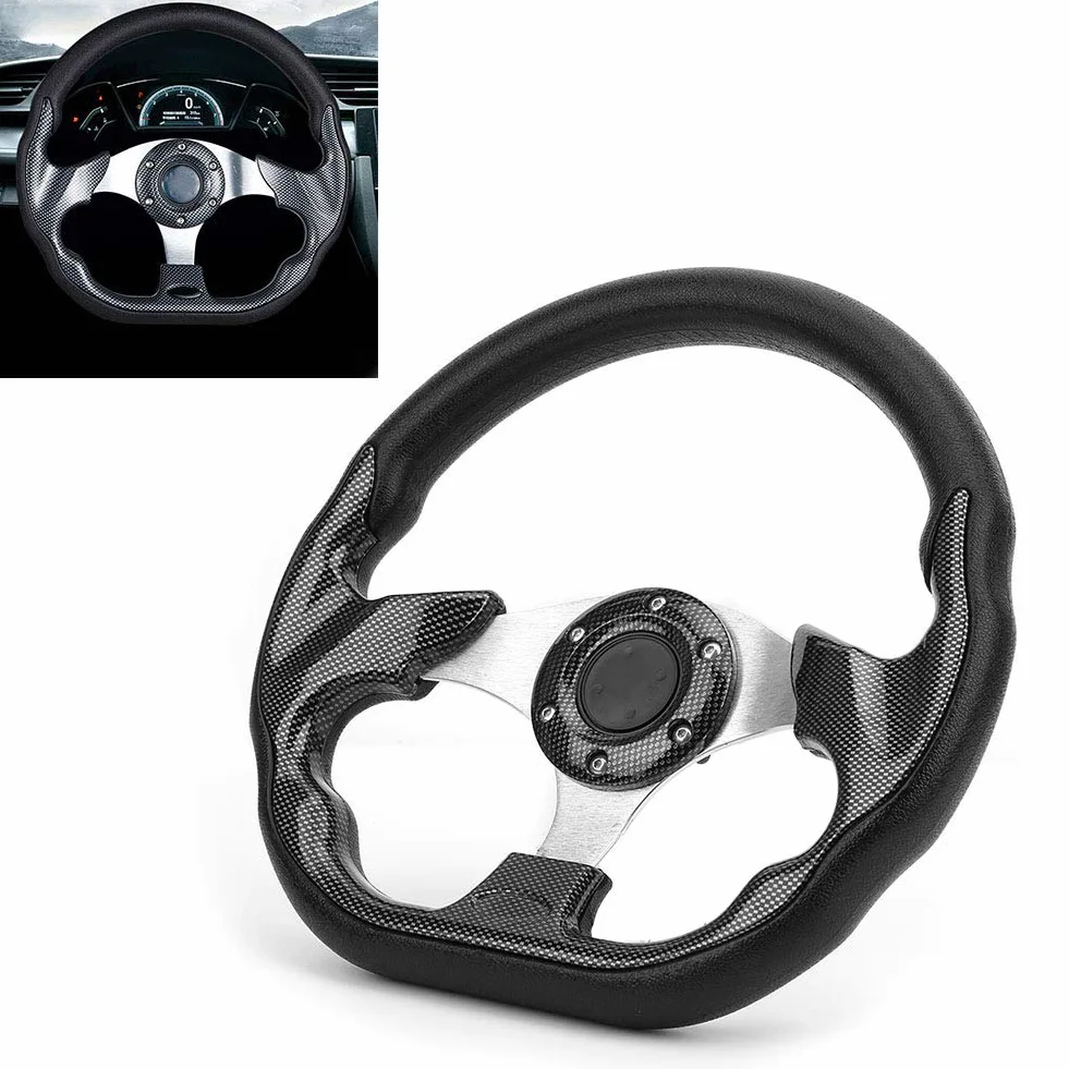 Yctze Uniwersalna kierownica wyścigowa z włókna węglowego 320 mm - styl wyścigowy Drift z przyciskiem klaksonu do driftingu