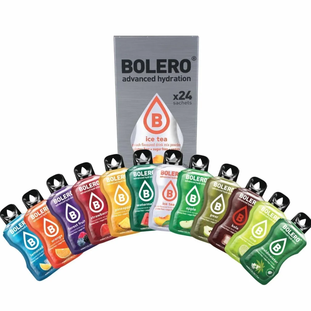 Bolero BEST OF MIX 24x3g | Proszek do napojów bez cukru, słodzony stewią + witamina C | odpowiedni dla dzieci, sportowców i diabetyków | bezglutenowy i przyjazny dla wegan