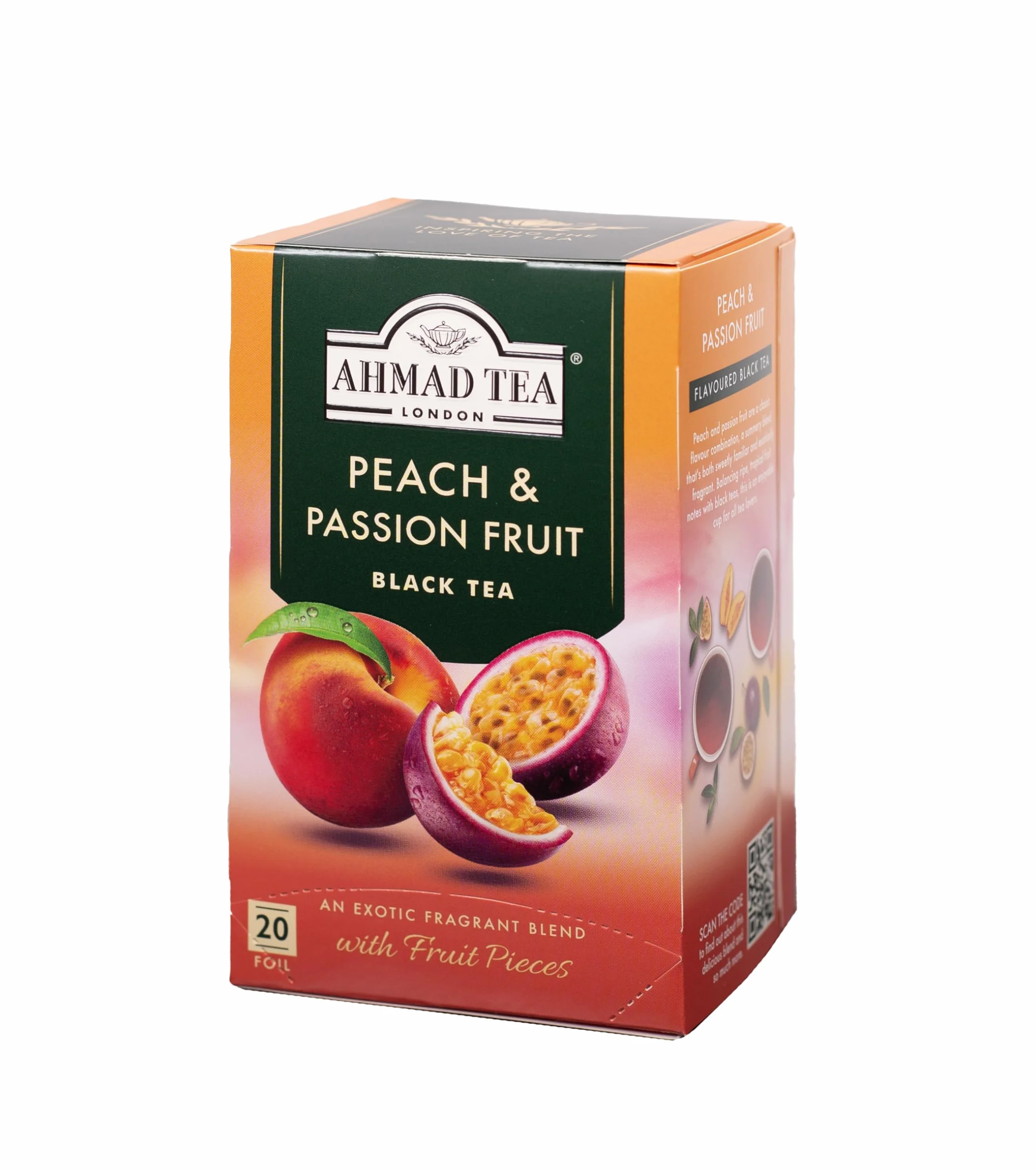 Ahmad Tea Peach & Passionfruit czarna herbata 20 torebek 2 g