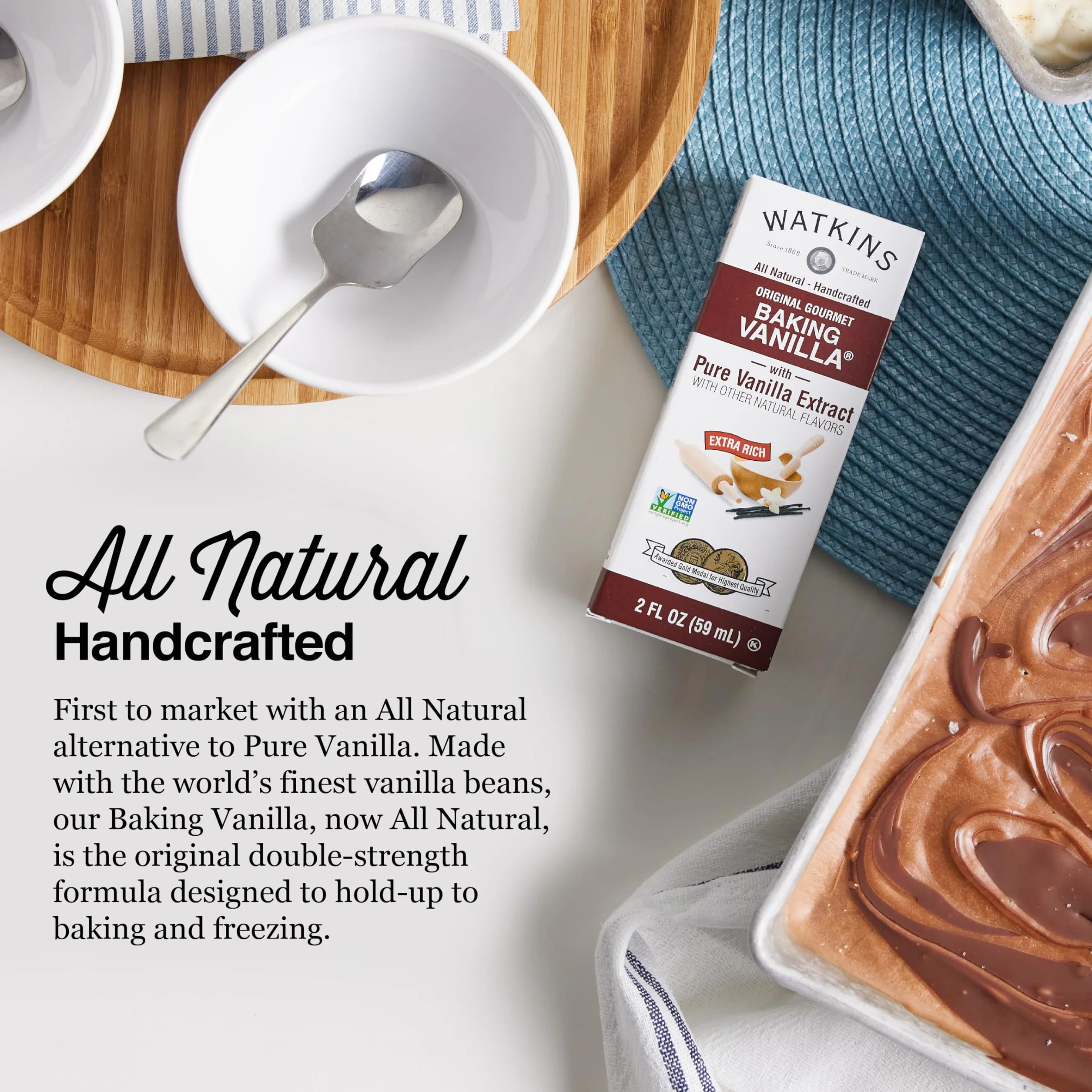 Watkins All Natural Original Gourmet Backvanille z czystym ekstraktem, butelka 59 ml, 1 sztuka
