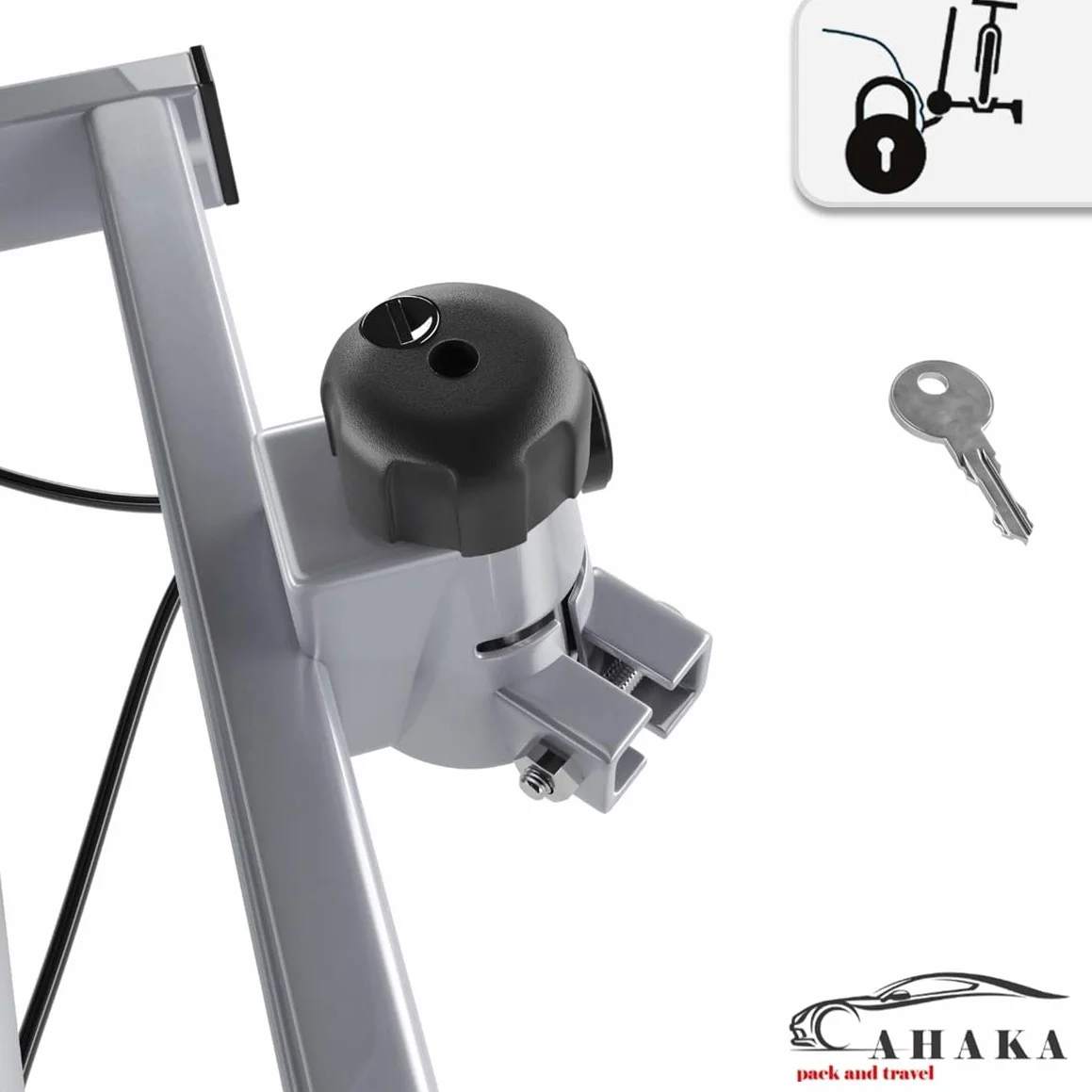AHIRO4 bagażnik rowerowy na 4 rowery, składany, zamykany, ze stali i aluminium