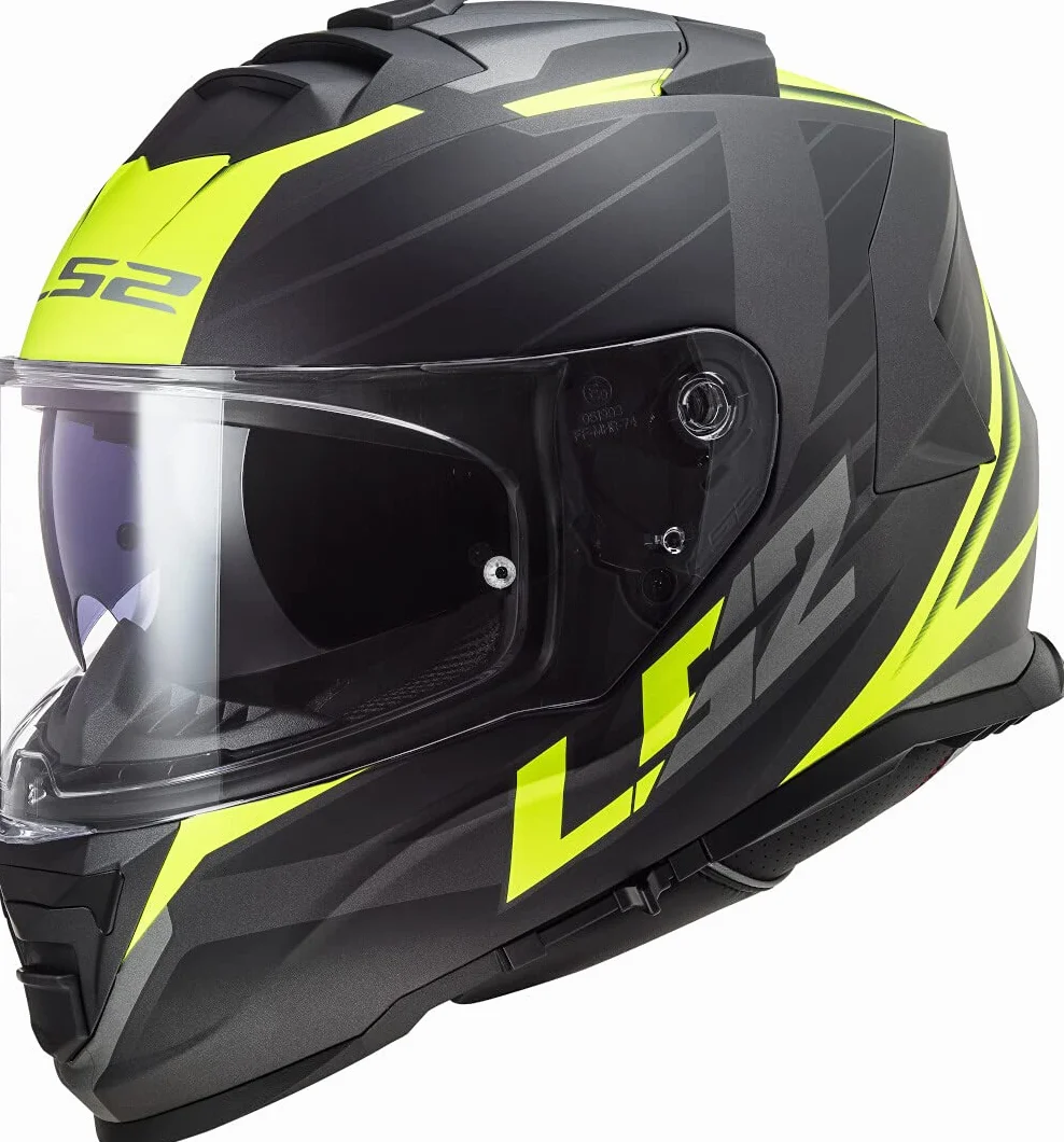 LS2, Integralny kask motocyklowy STORM II NERVE M, czarny, H-V, żółty, XXL