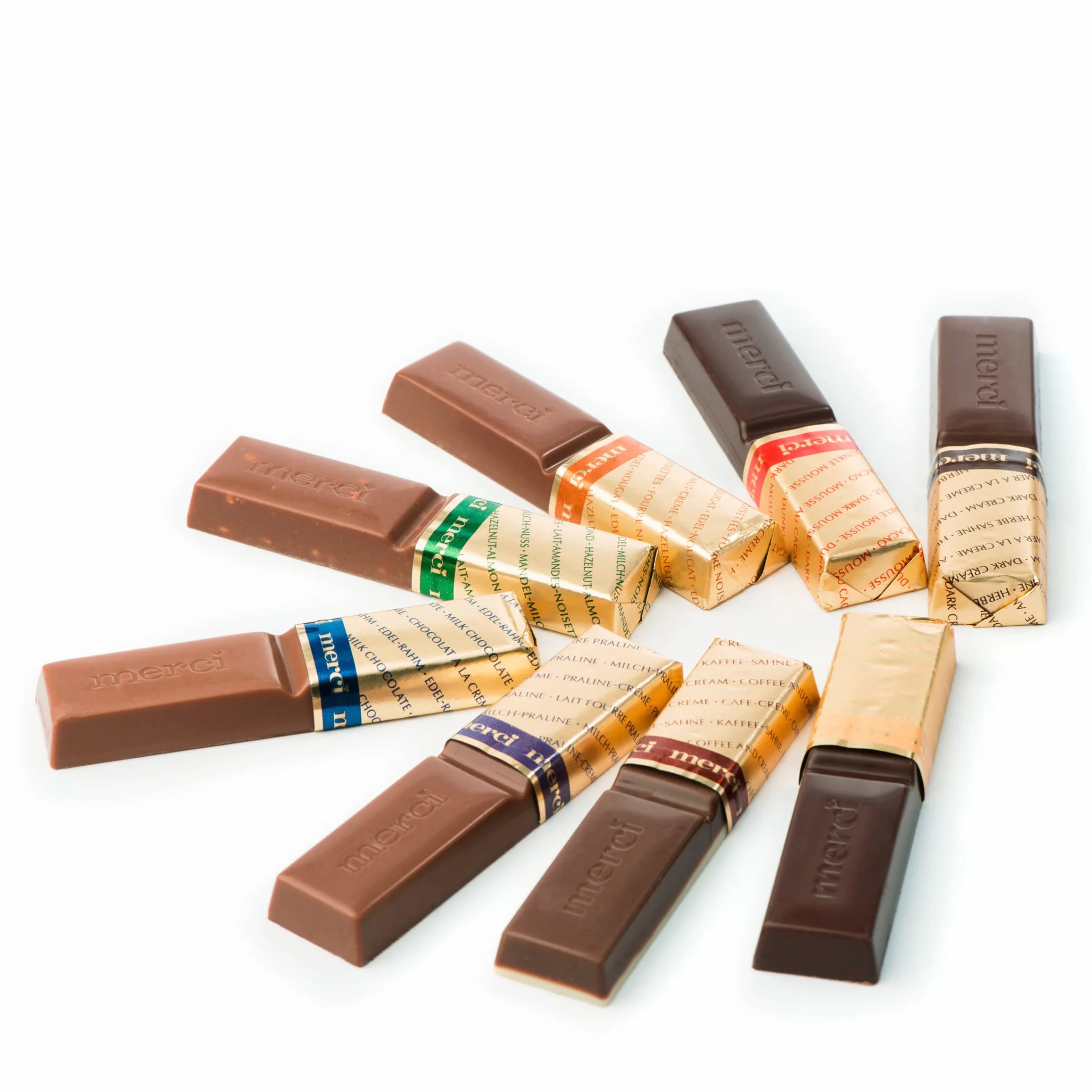 Merci Finest Selection Pudełko czekoladek (1 x 250 g), wiele smaków, idealne do podarowania, 8 specjałów czekoladowych, nadziewane i bez nadzienia, bez glutenu