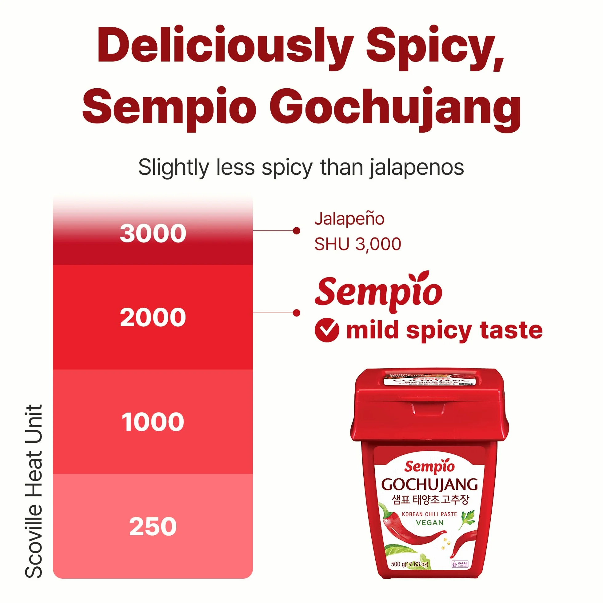 Sempio Gochujang wegańska pasta z ostrej papryki koreańska 500 g