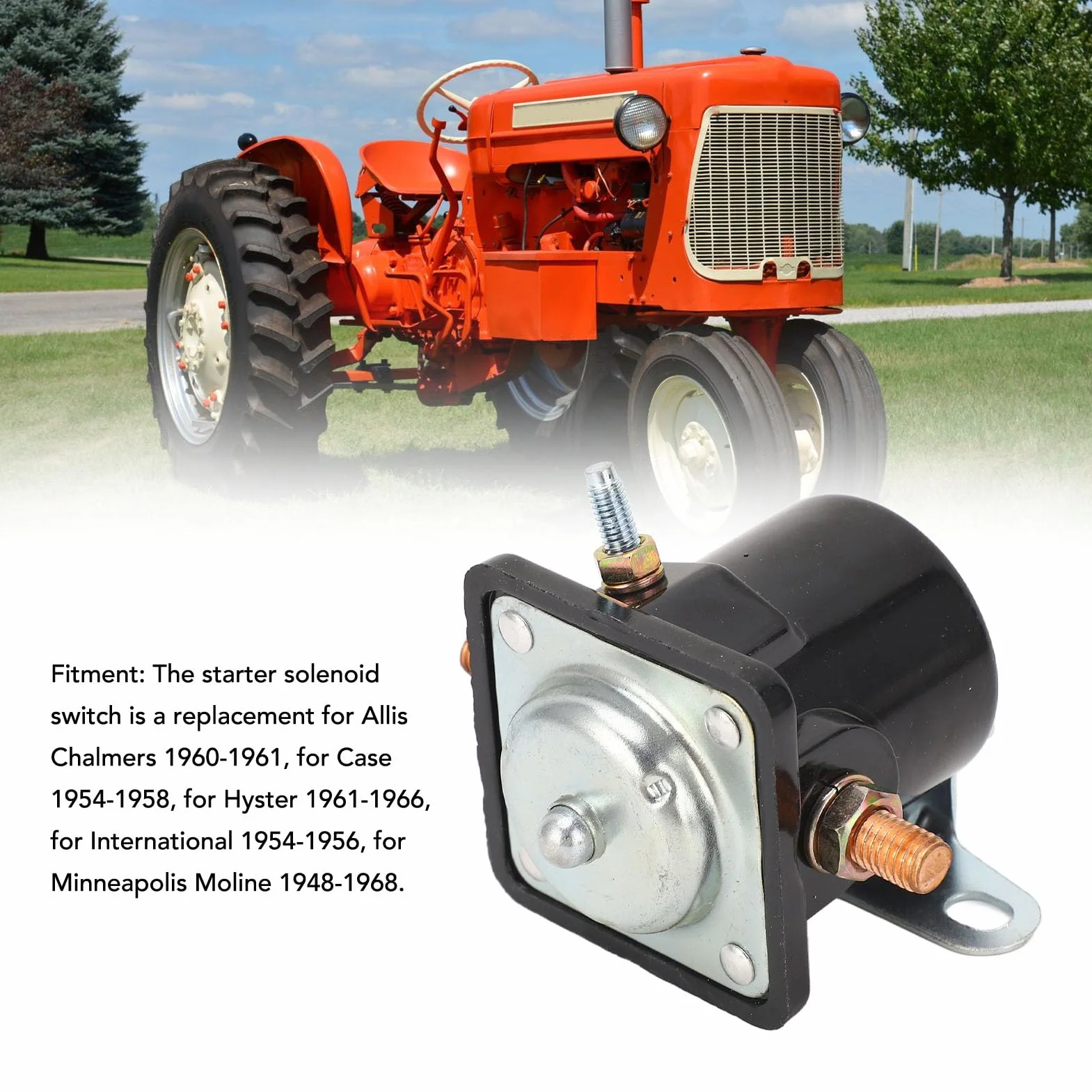 Przełącznik Przekaźnika Elektromagnetycznego 6V 3 Zaciski Zamiennik Allis Chalmers 1960