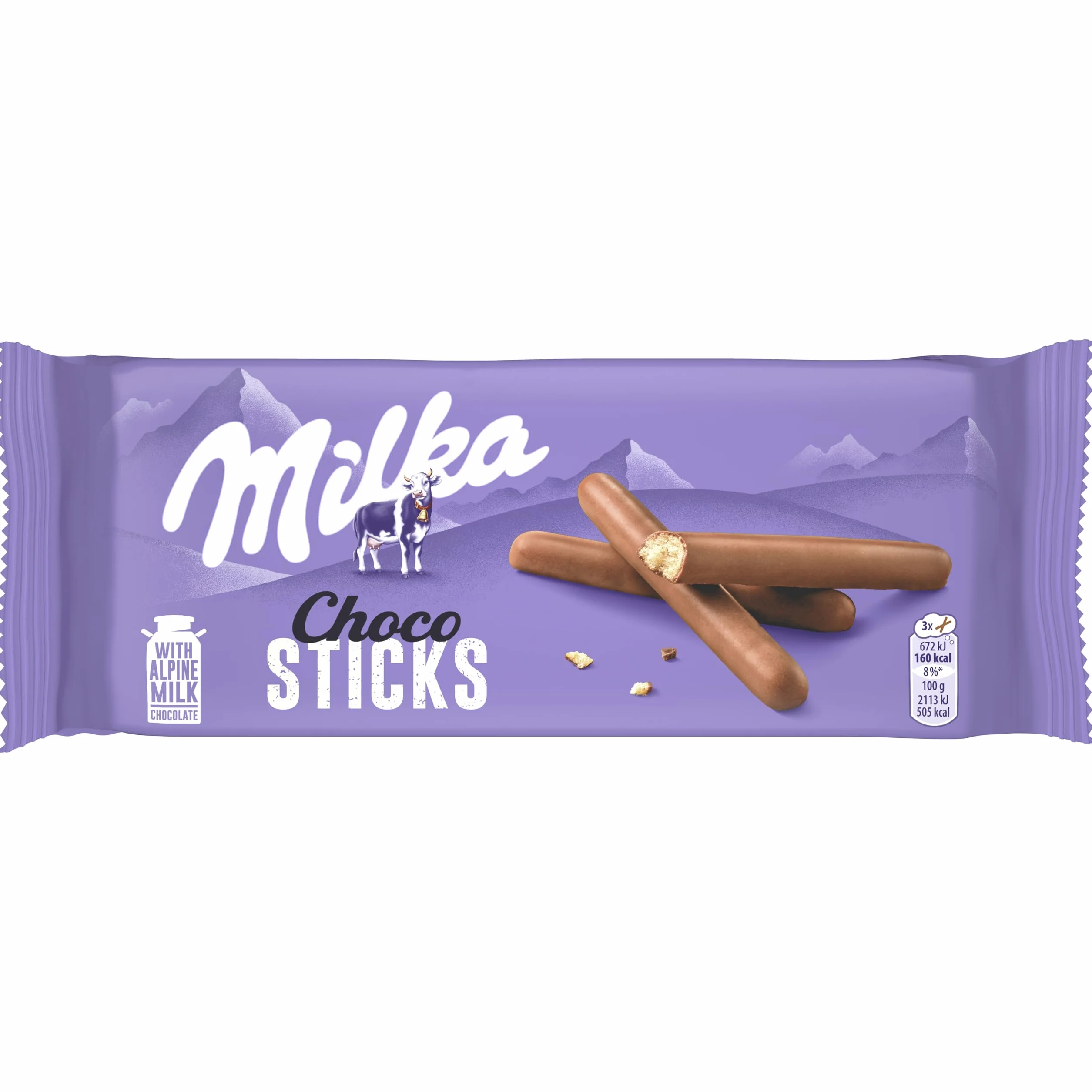 Milka Choco Sticks Ciastka oblane czekoladą mleczną 112 g