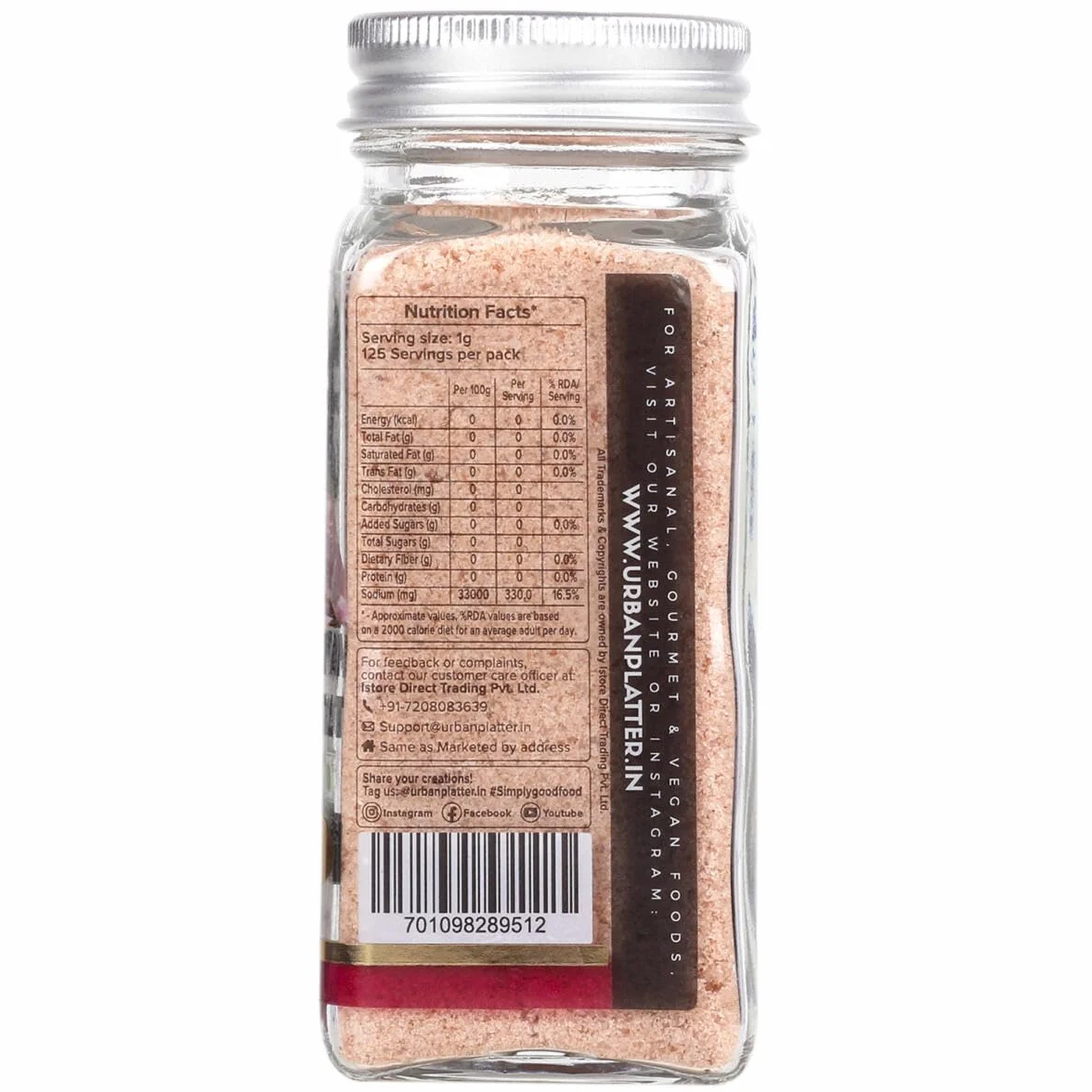 Urban Platter Różowa sól himalajska w proszku, 125 g (nierafinowana | naturalna | bez dodatków)