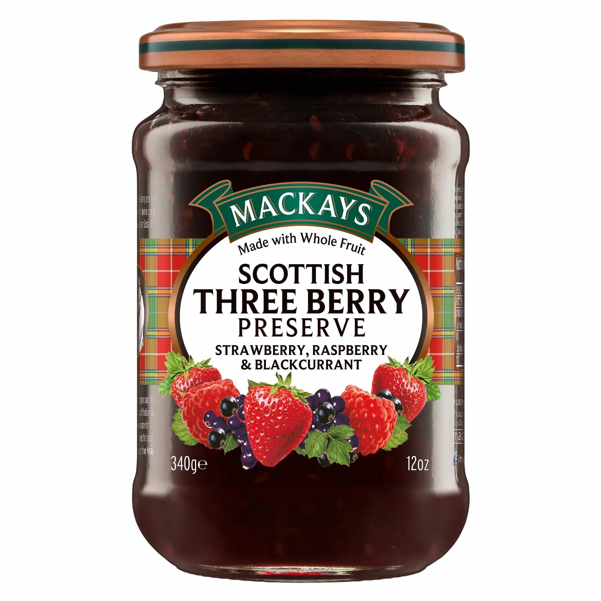 Mackays Scottish Three Berry Preserve 340 g – szkockie truskawki, maliny i czarne porzeczki