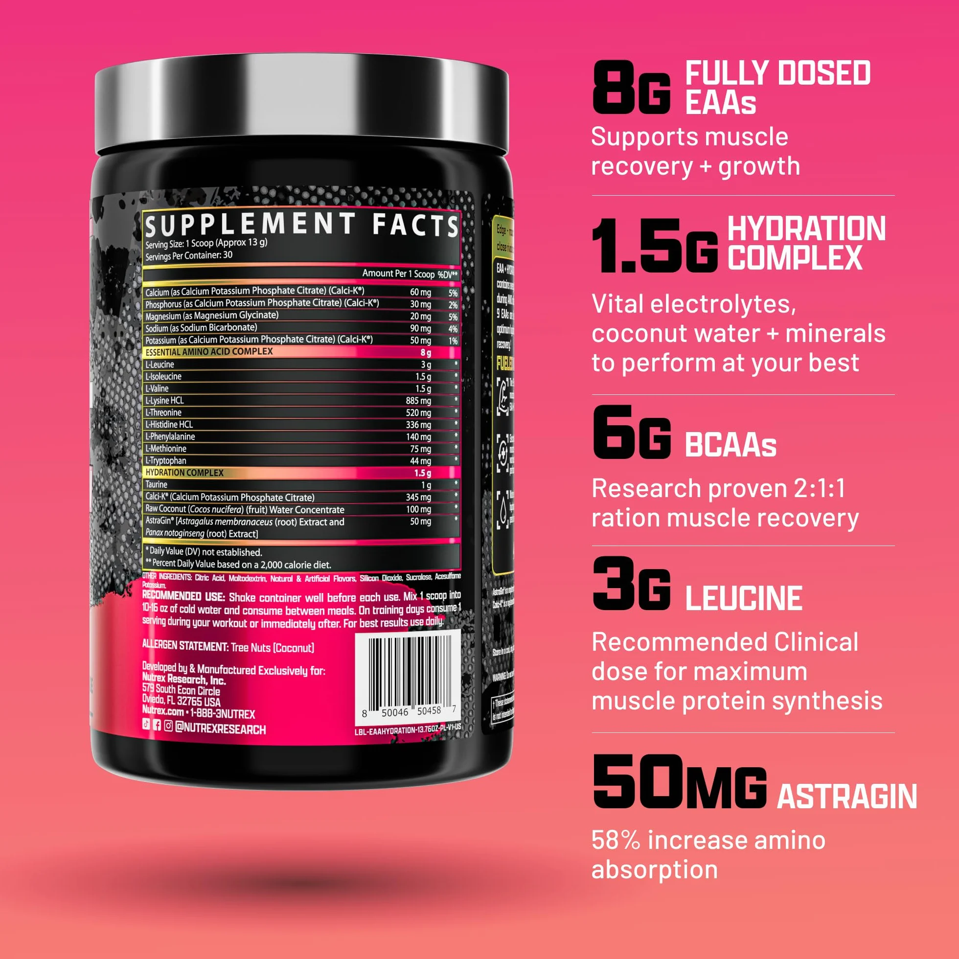 Nutrex Research EAA + Hydration Pink Lemonade 390g