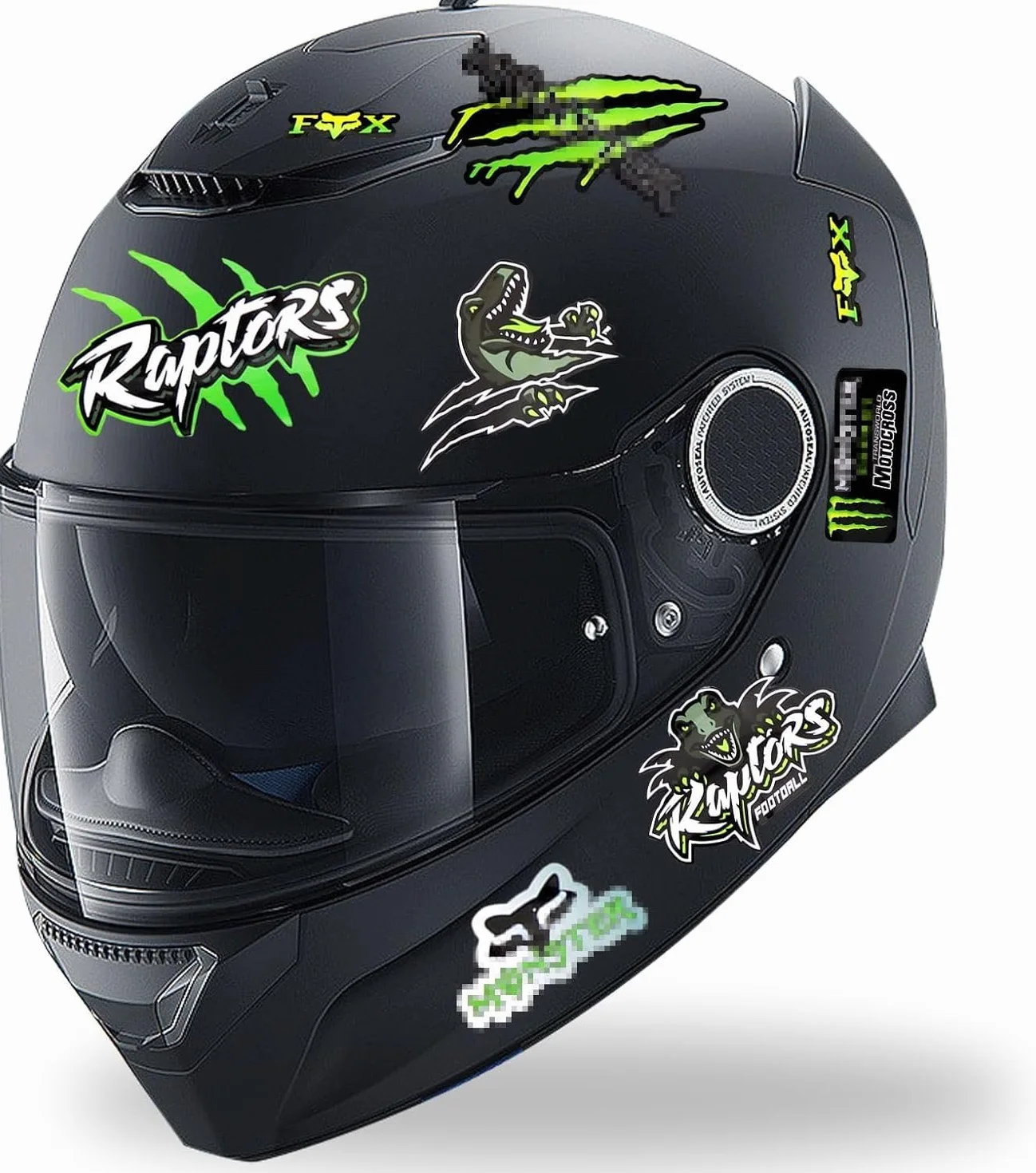 4-częściowy zestaw naklejek Monster Energy na motocykl, fajny kask motocyklowy – wysokiej jakości naklejki na motocykl, deskorolkę, samochód i rowery terenowe (A、B) (A)
