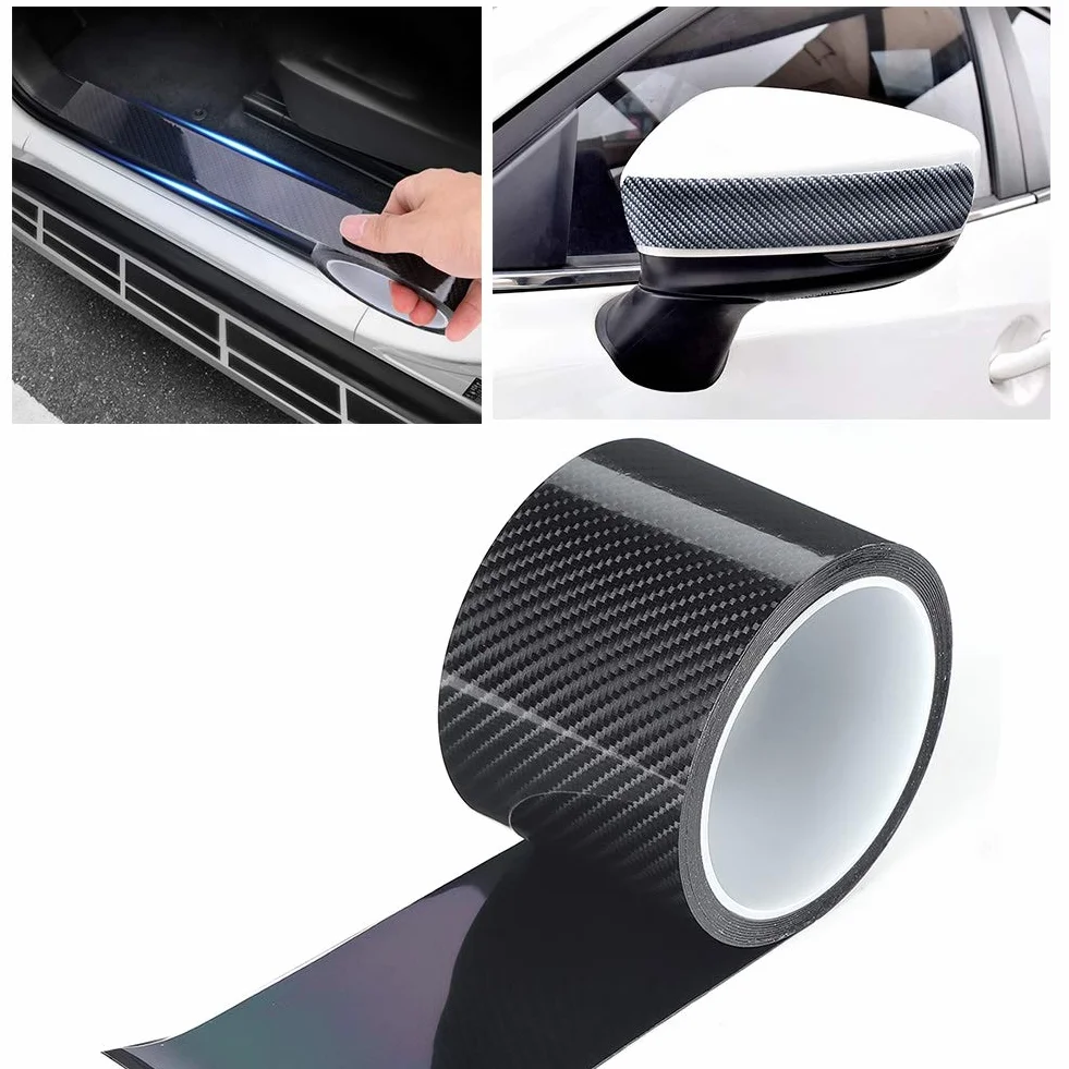 ebtools for Auto Carbon Wrap Car Door Edge Guard Película Protectora de Fibra de Carbono Negra Car Door Edge Guard Etiqueta a Prueba de rayones (7 cm x 3 Metros)