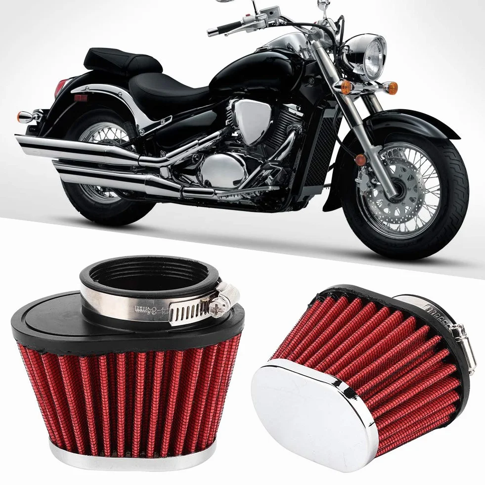 Qiilu Filtr powietrza motocyklowego, głowica grzybka, filtr powietrza do silnika, akcesoria zamienne (60 mm)