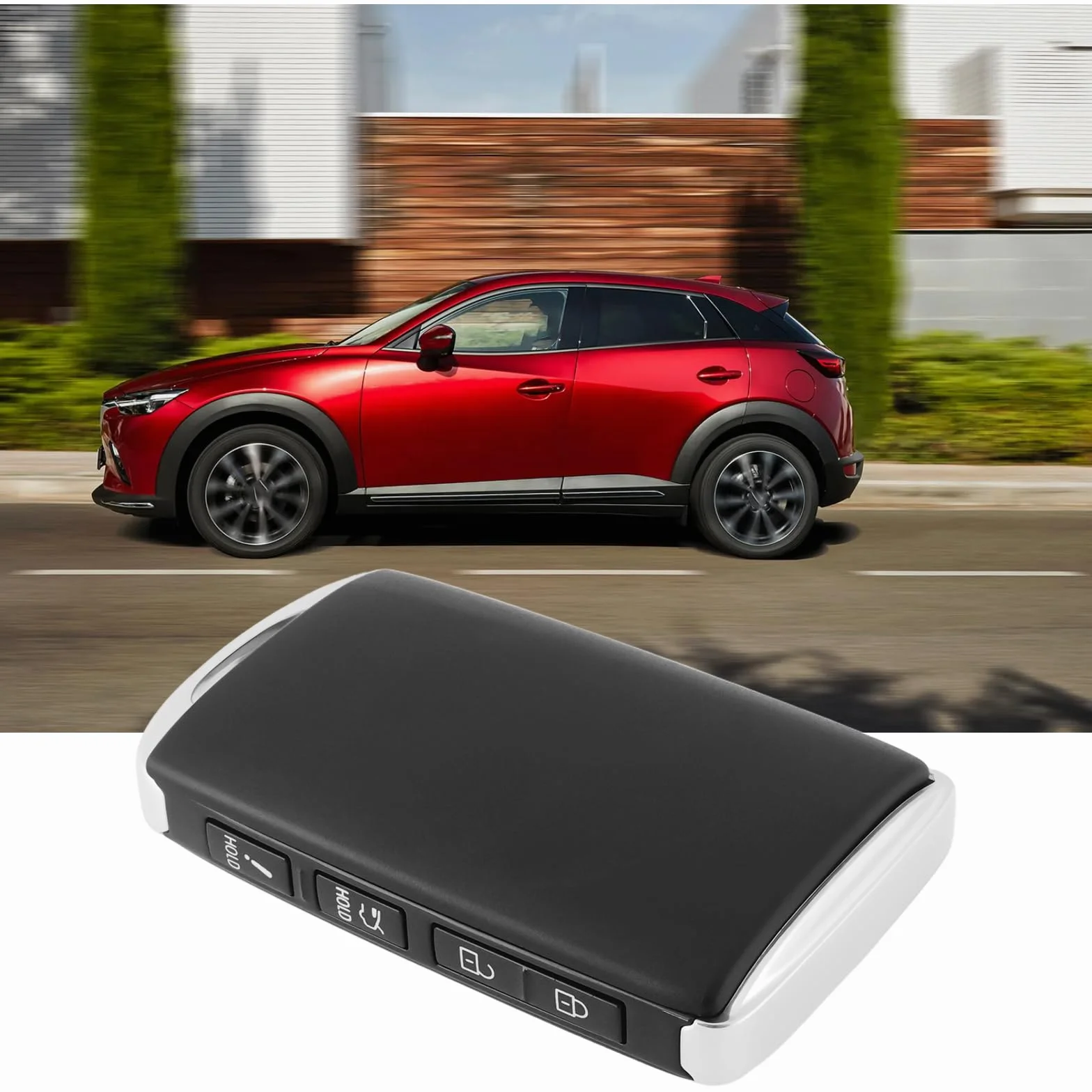 ECSiNG Samochodowa obudowa kluczyka z 4 przyciskami kompatybilna z Mazda CX-3 CX-30 2020-2021 CX-5 2019-2022 CV