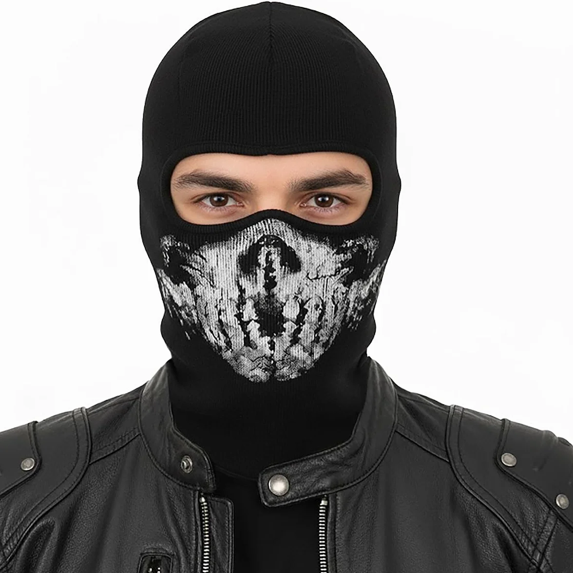 CoolChange Maska motocyklowa z trupią czaszką, dla fanów COD, czarna, czarny, jeden rozmiar