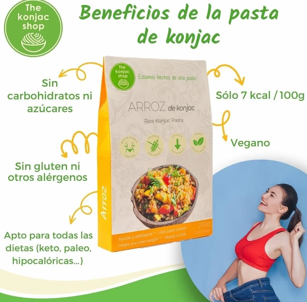 The Konjac Shop – Ryż Konjac 270g | Bezglutenowy, Niskokaloryczny, Niskowęglowodanowy (Opakowanie 5 sztuk)