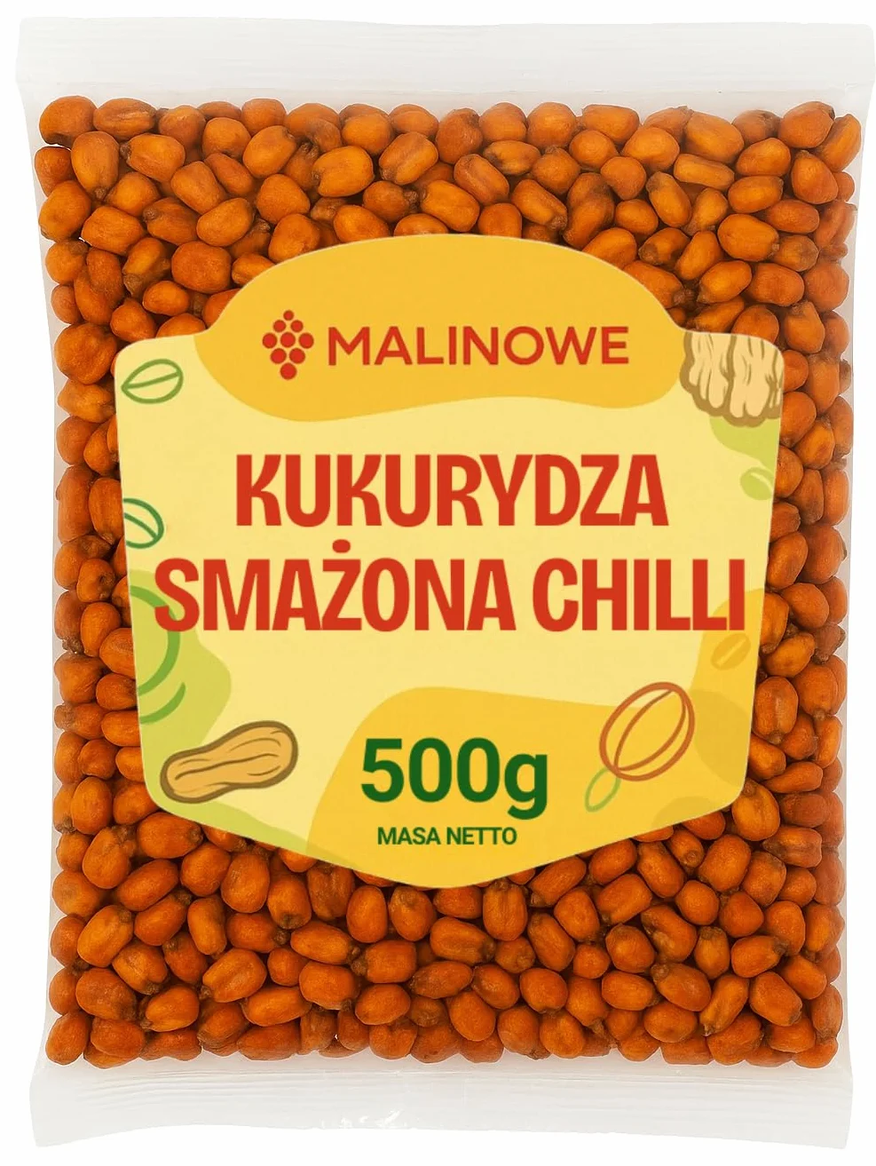 Malinowe KUKURYDZA PRAŻONA Z CHILLI 500g Doskonała Pikantna