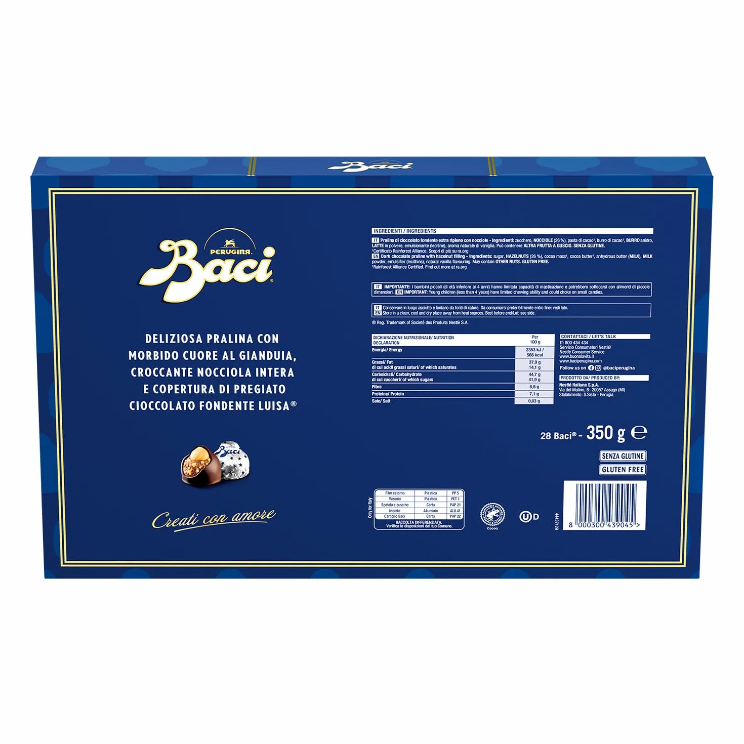 BACI PERUGINA Pudełko 350 g Classico Dark FINE Chocolate Truffle with Hazelnuts