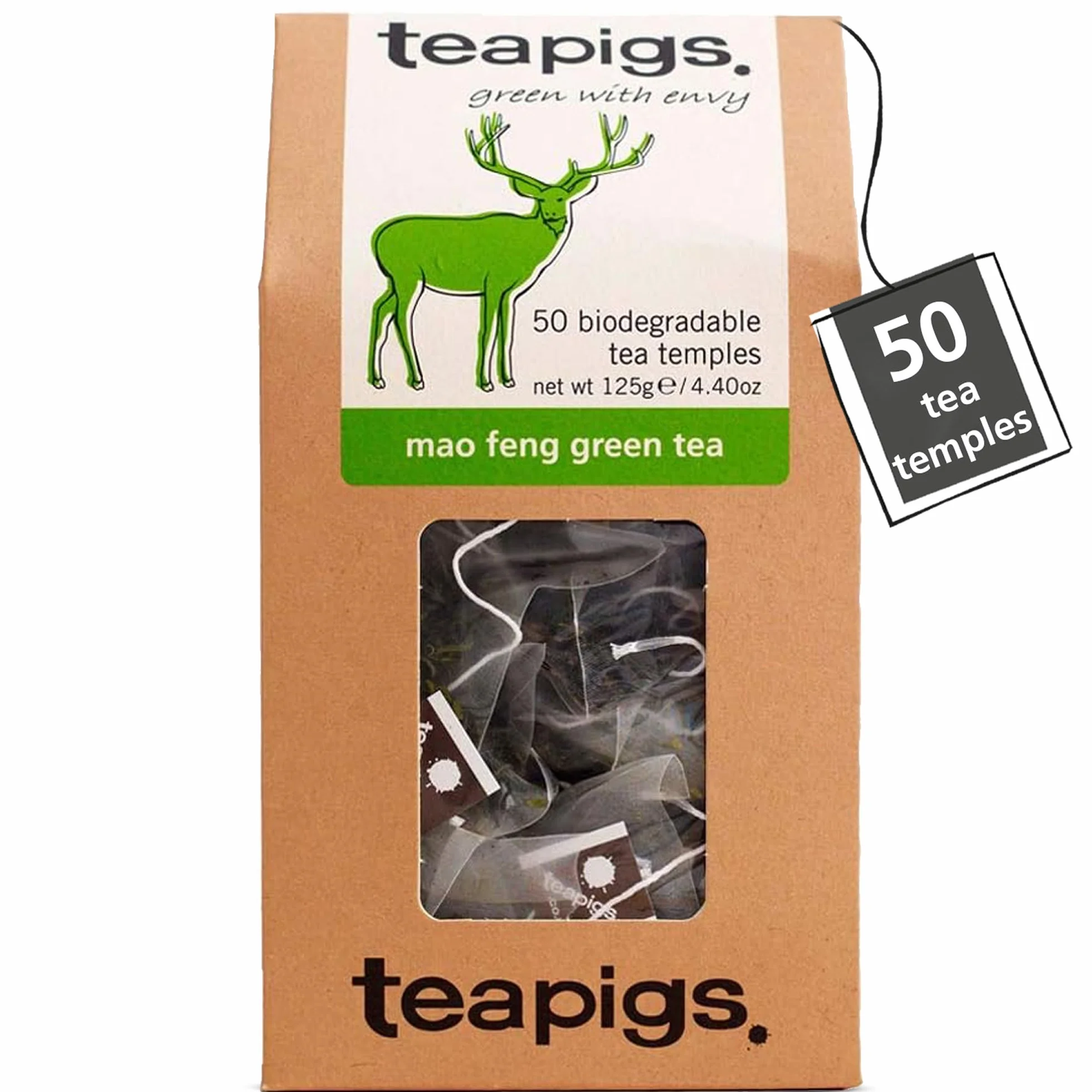 Teapigs Mao Feng Zielona Herbata w Torebkach 50 sztuk Całe Liście