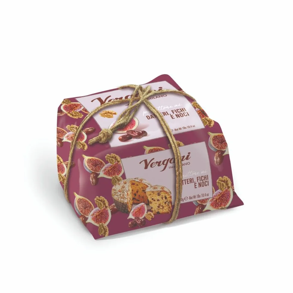 Vergani Panettone Pan Glassato z daktylami fig i orzechów