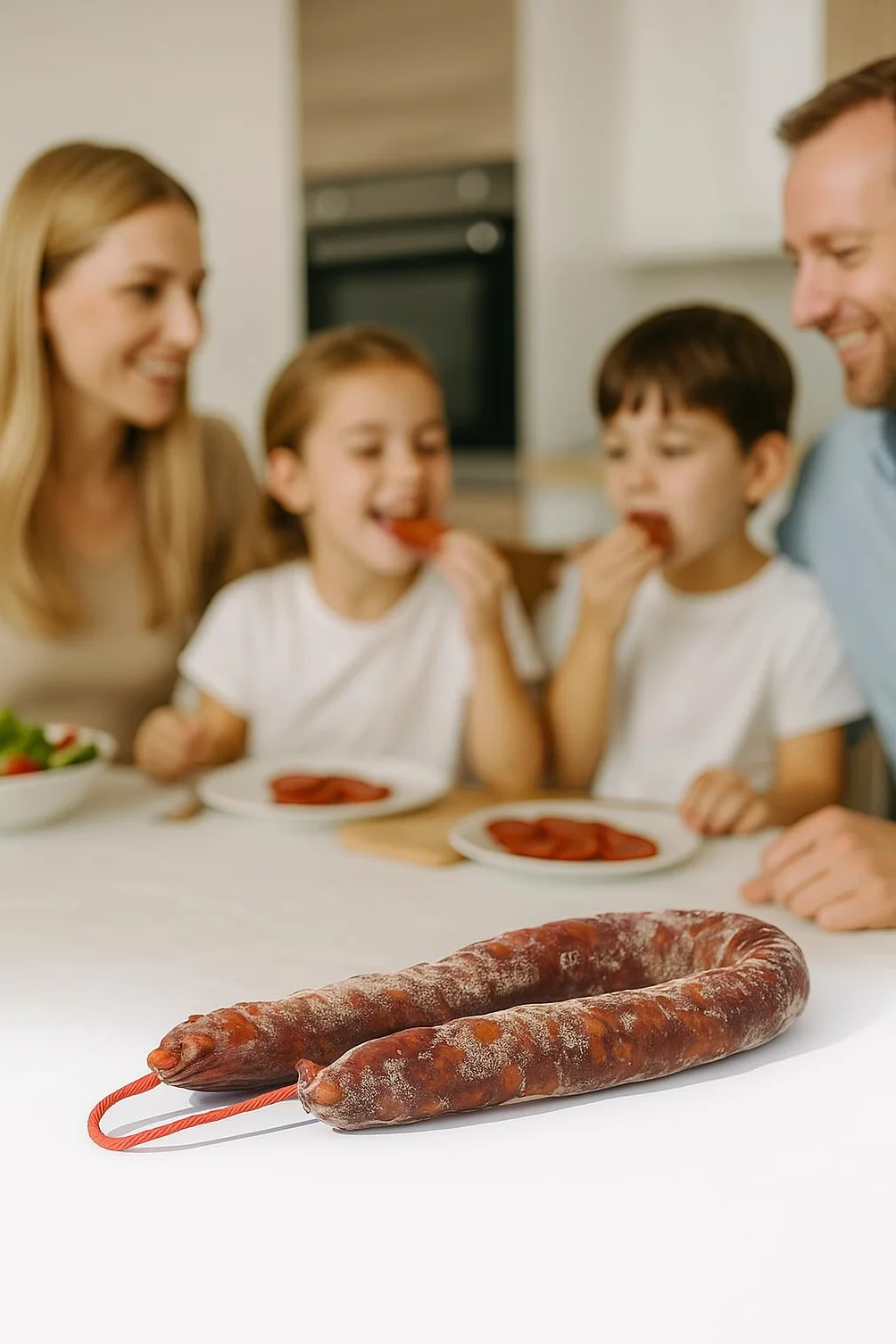 Chorizo ​​z Hiszpanii. Pikantne chorizo ​​​​Sarta 500 gr. Słona przekąska idealna do podzielenia się z rodziną/przyjaciółmi. Domowe kiełbaski. Produkt rzemieślniczy. 100% Naturalna Kiełbasa. Gourmet.