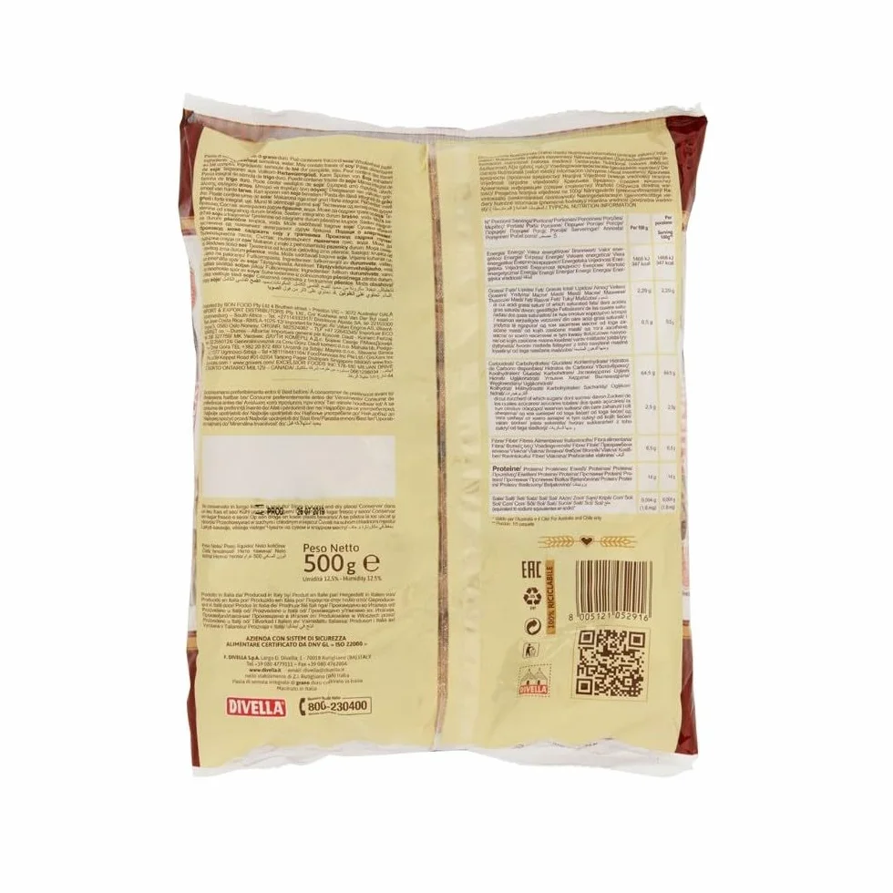 Włoski Makaron Tagliatelle Pełnoziarnisty 500g Divella pełne ziarno