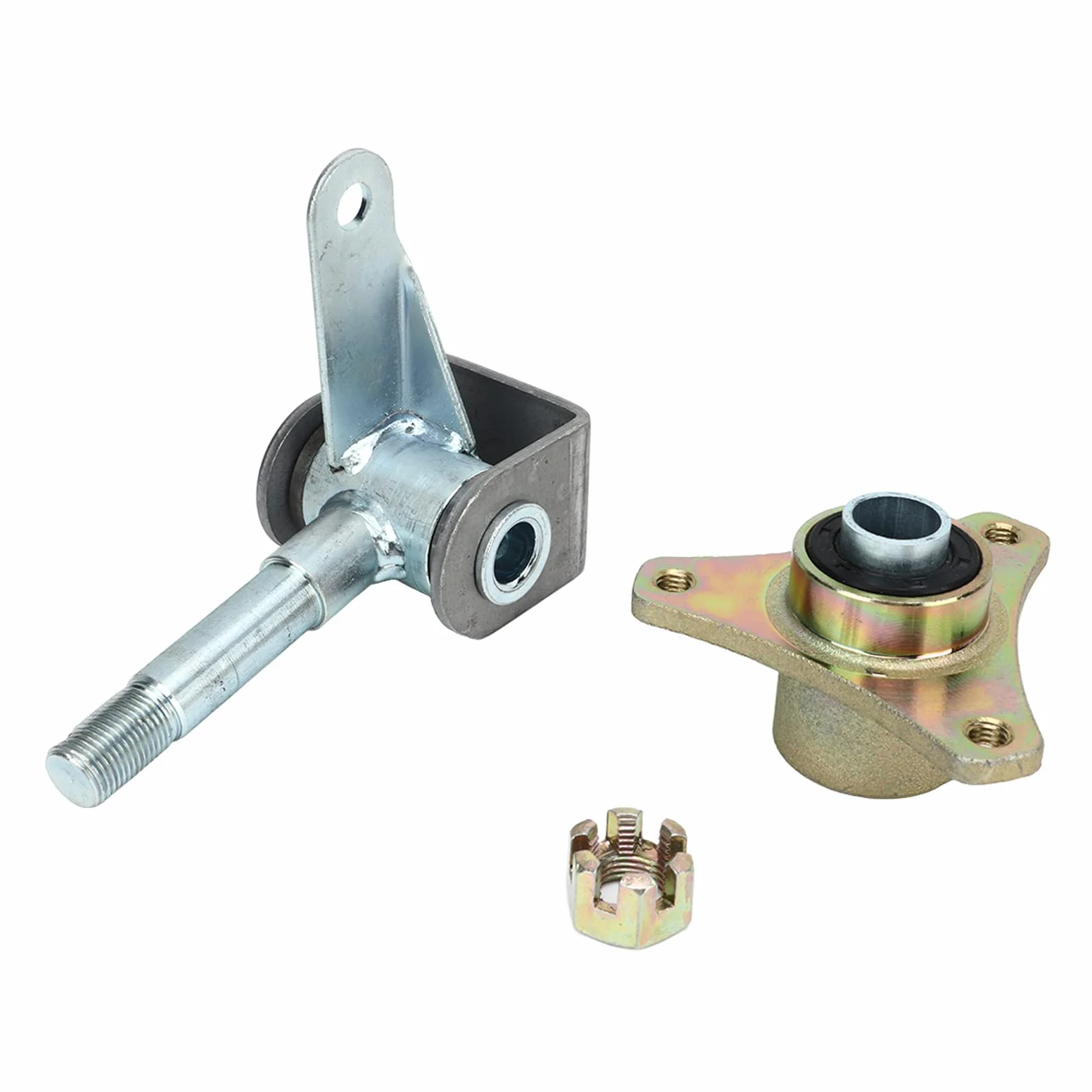 Fockety Zestaw uchwytów wału kierowniczego z prawej i lewej strony 17mm 3 kołki do piasty przedniego koła, 6-calowa oś kierownicy Quad Bike ATV Go Kart