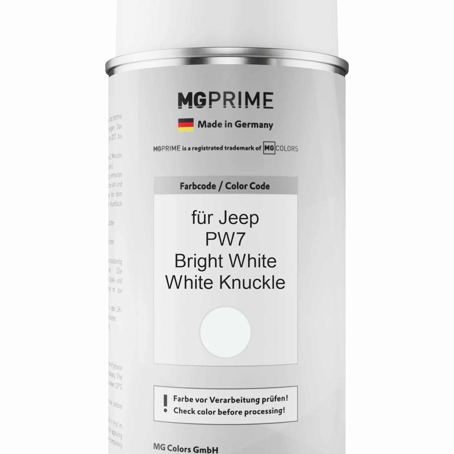 MG PRIME Lakier samochodowy 2K Jeep PW7 Bright White/White Knuckle Lakier bazowy 2 komponenty Lakier bezbarwny w sprayu