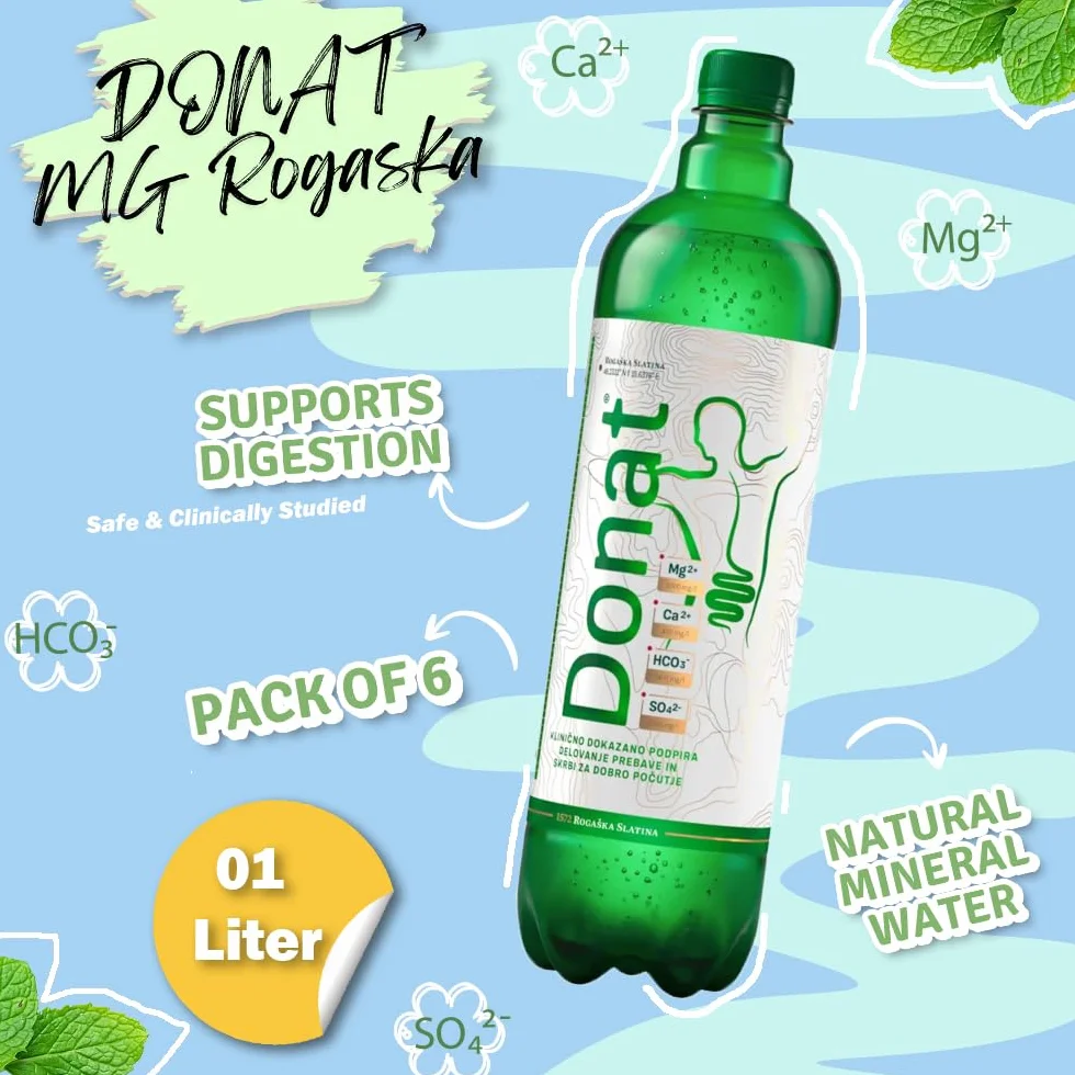 Woda mineralna Rogaska Donat Mg z kaucją, butelka 1 L, opakowanie 6 szt