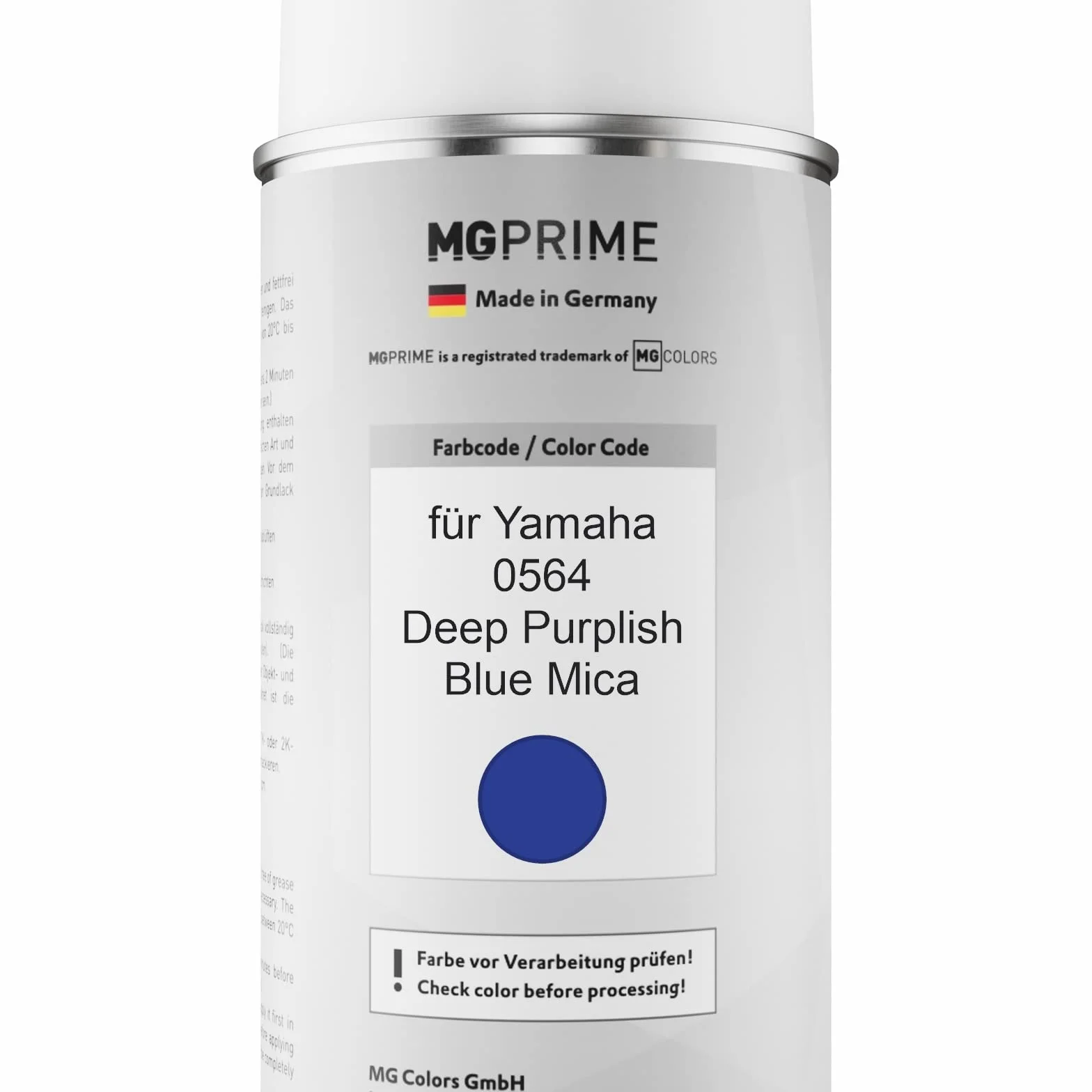 MG PRIME Lakier do motocykli Puszka z aerozolem dla Yamaha 0564 Deep Purplish Blue Mica Puszka z aerozolem bazowym 400ml
