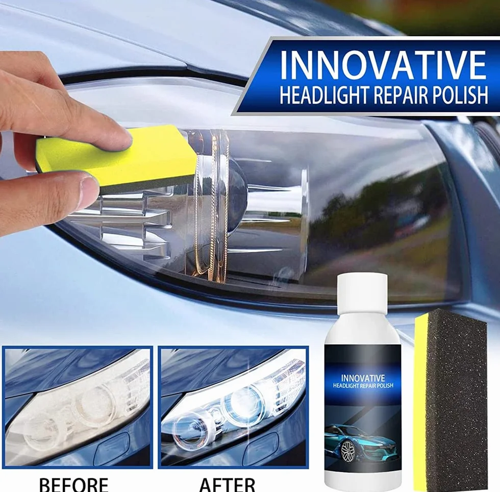 50ml Car Headlight Repair Fluid,2Pcs Headlight Renewal Polish,Car Headlight Polish Kit Scratch Repair Headlight Refurbishing Fluid,Keep Clear Headlight Coating for Car