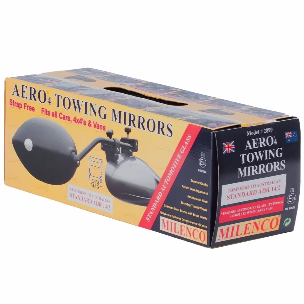 Milenco 2899 Lusterko Samochodowe, Czarne, 2 Sztuki